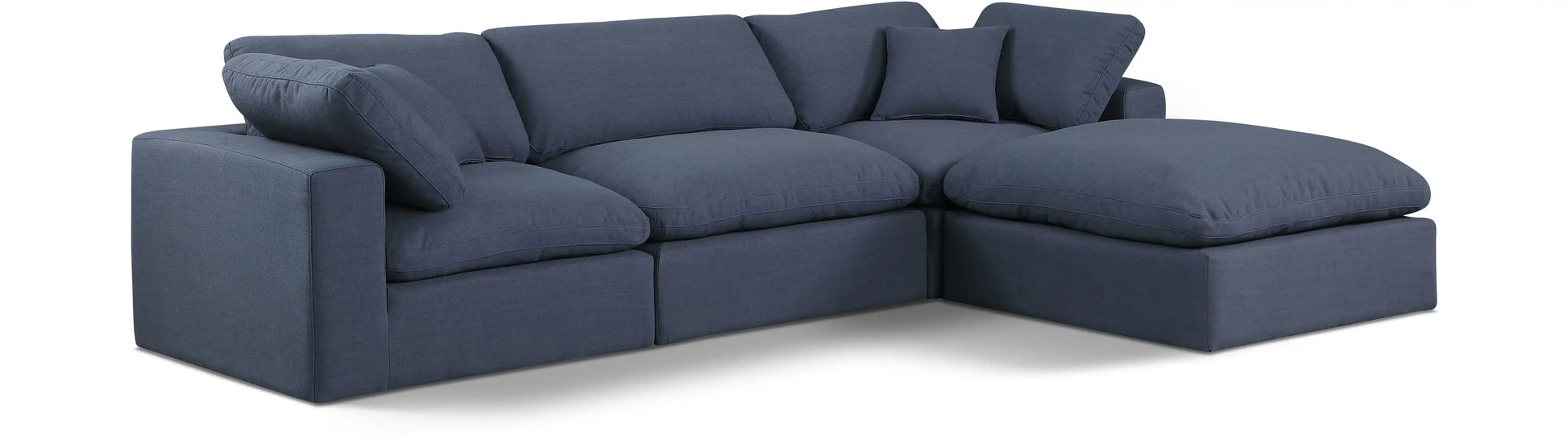 Comfy - 4 Piece Linen Fabric Modular Sectional With Chaise - Best Buy Furniture