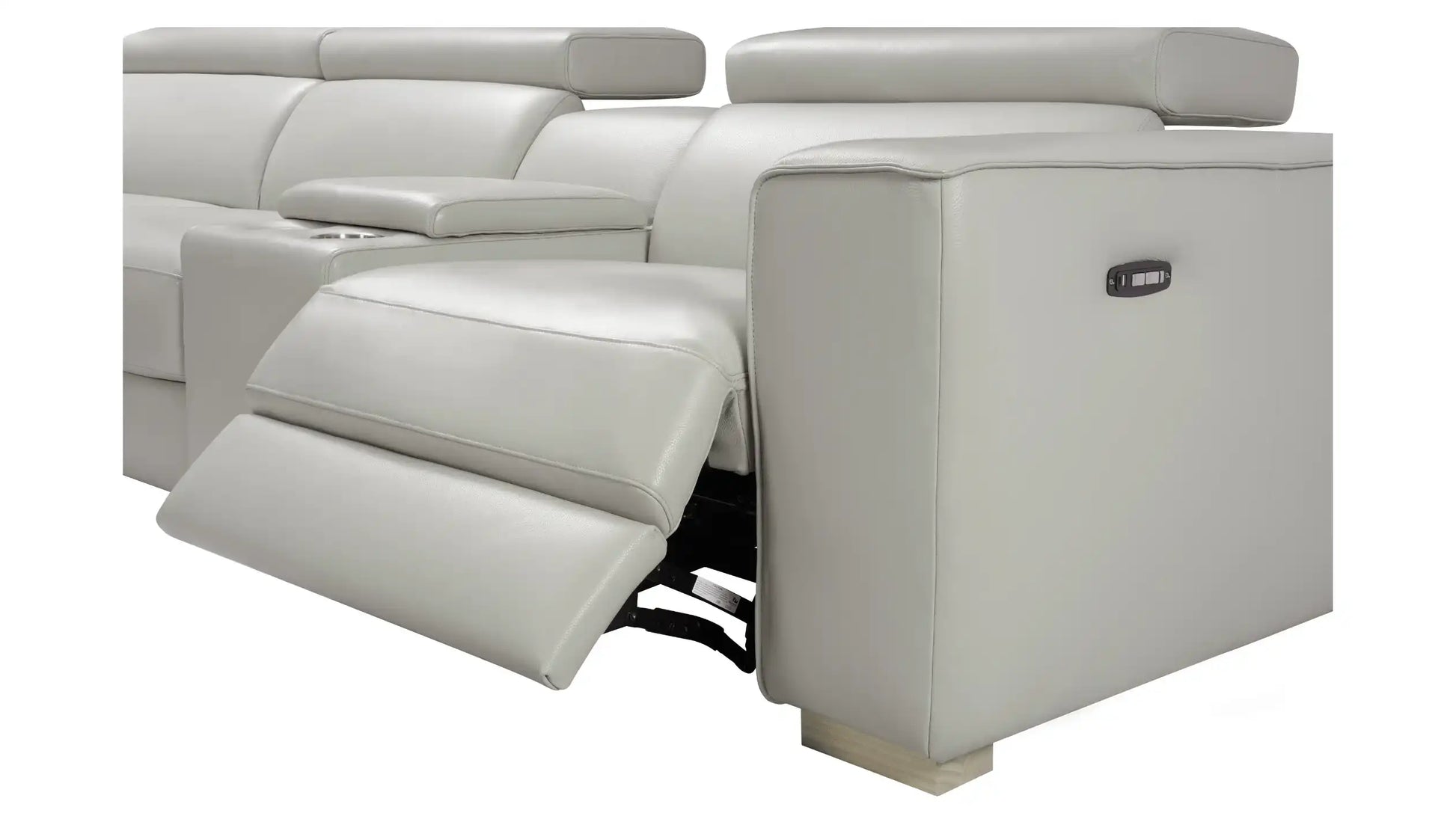 Salvador Grey 6Pc Motion Sectional | Modern Leather Sectional - Best Buy Furniture
