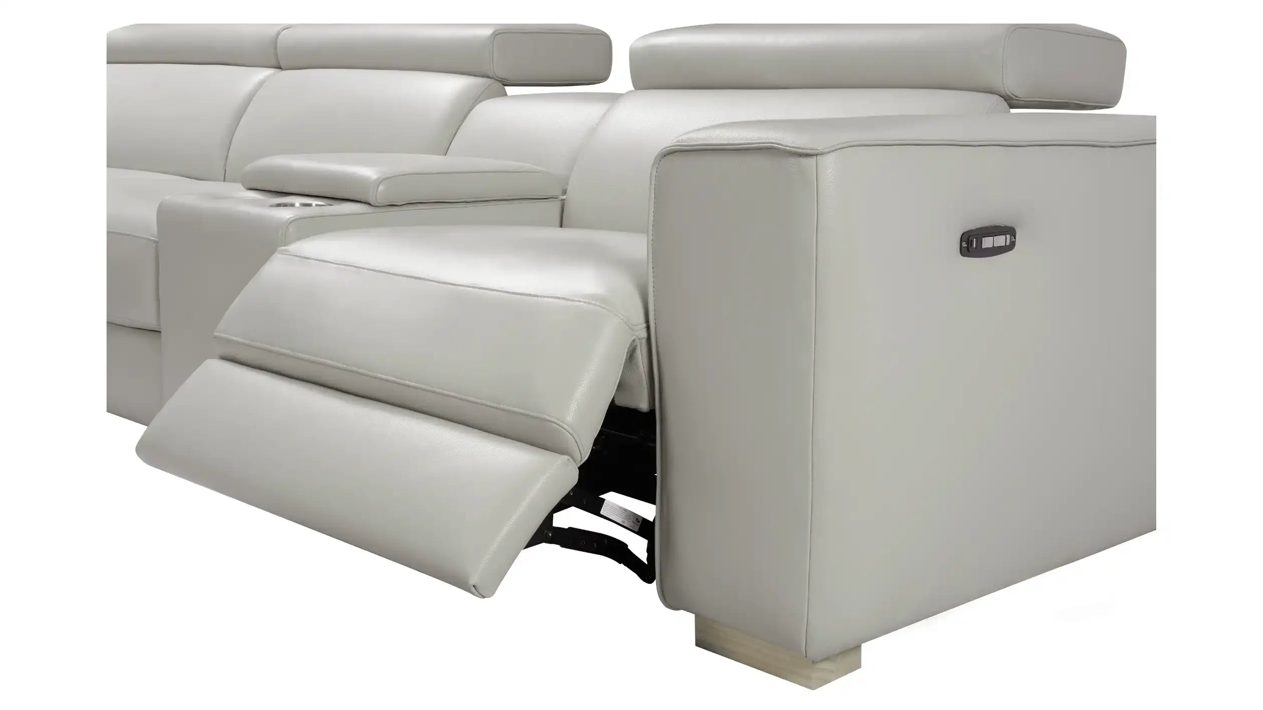 Salvador Grey 6Pc Motion Sectional | Modern Leather Sectional - Best Buy Furniture
