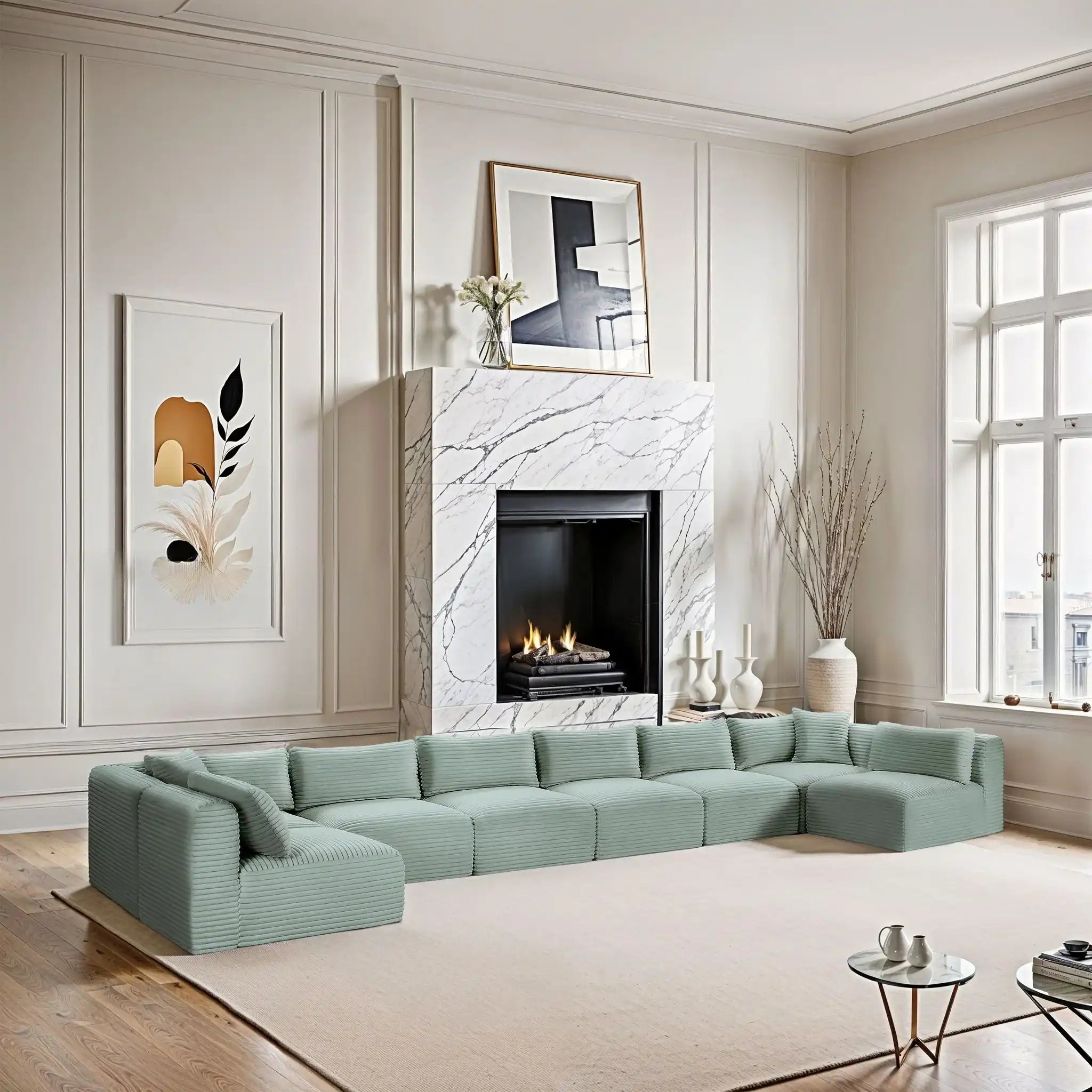 Shaggy - 8 Piece Modular U-Shaped Armless Sectional