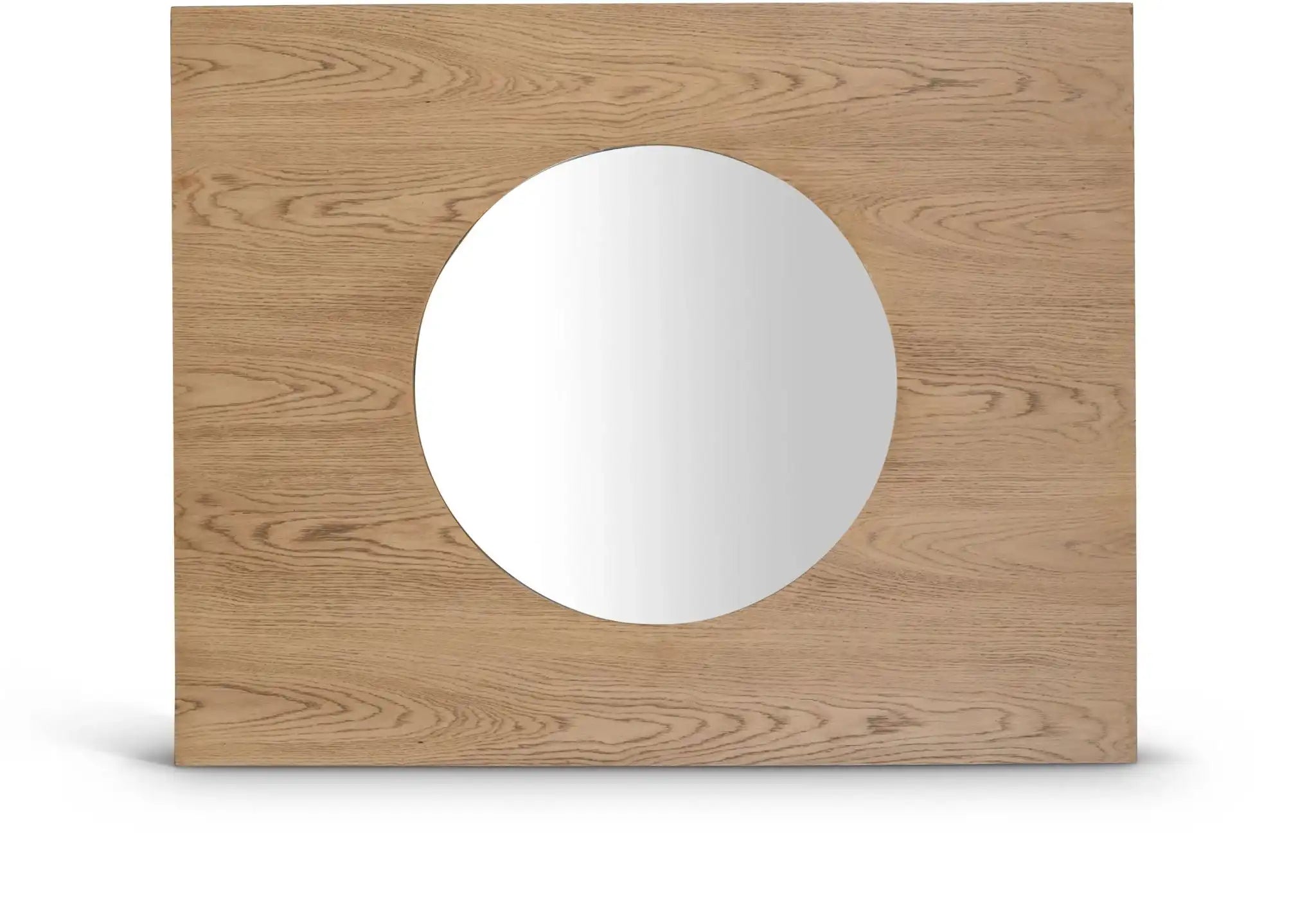 Optic - Oak Wood Frame Mirror - Best Buy Furniture