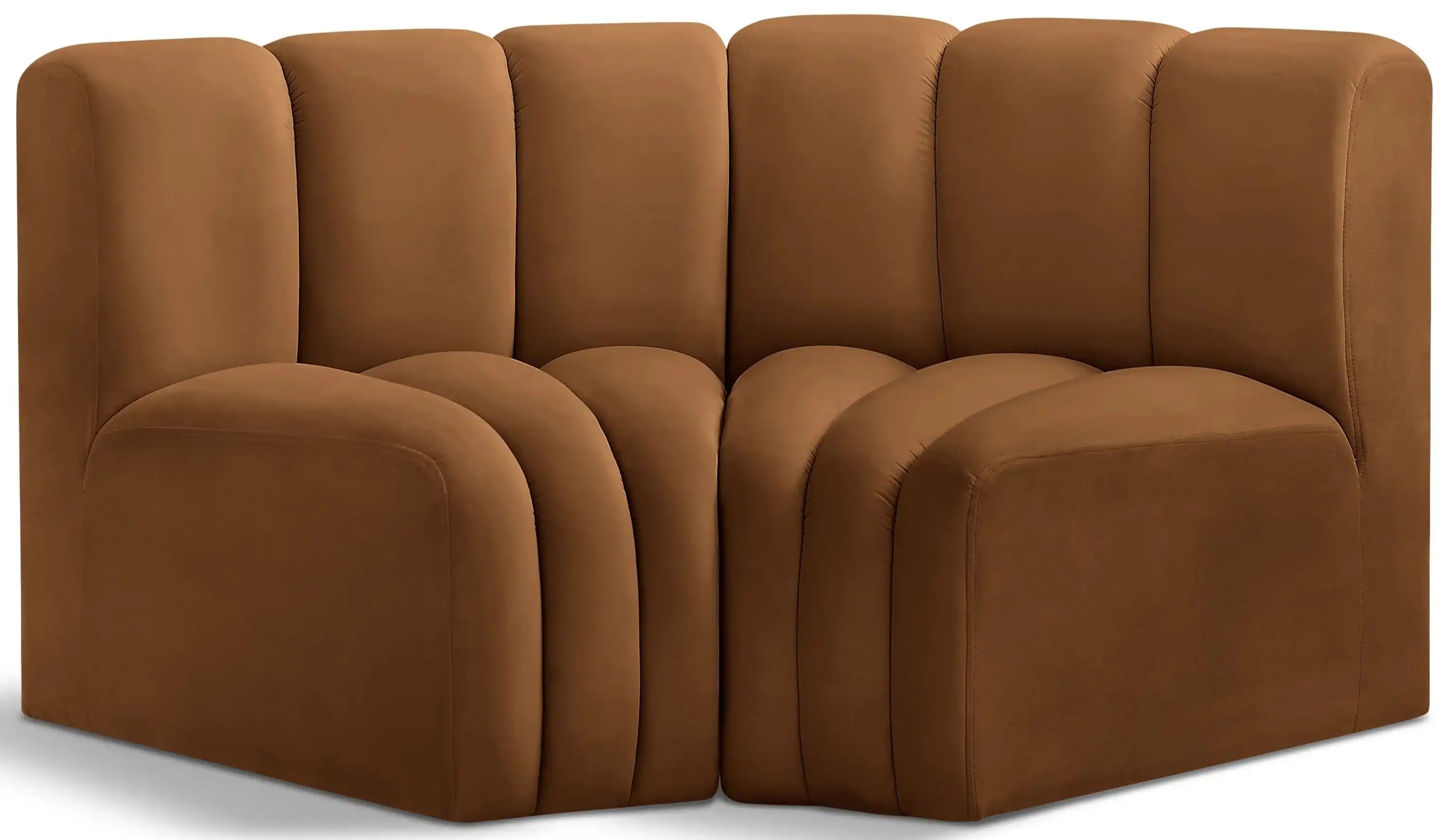 Arc - Velvet 2 Piece Modular Sofa - Saddle - Best Buy Furniture