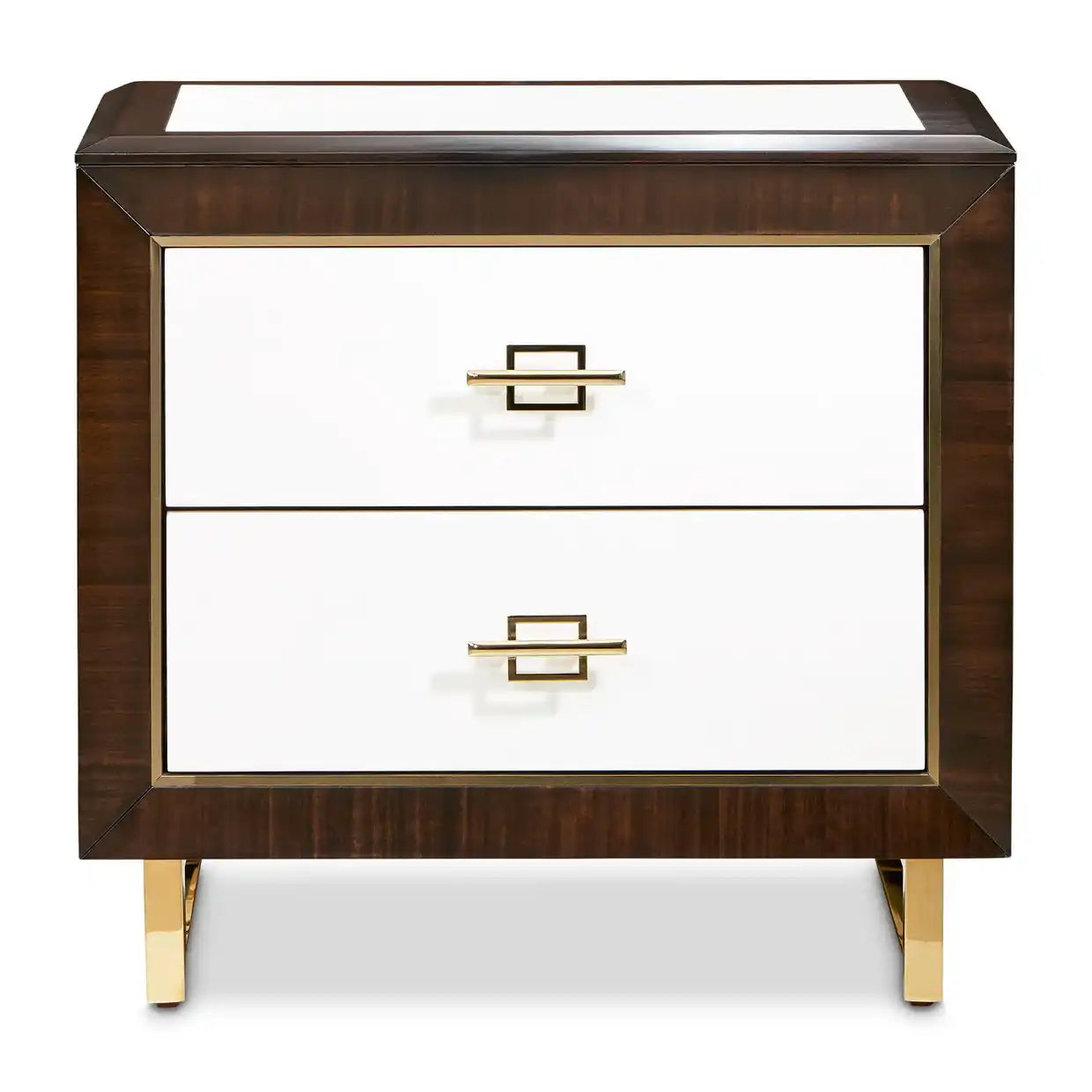 Belmont Place - Nightstand - White / Dark Brown - Best Buy Furniture