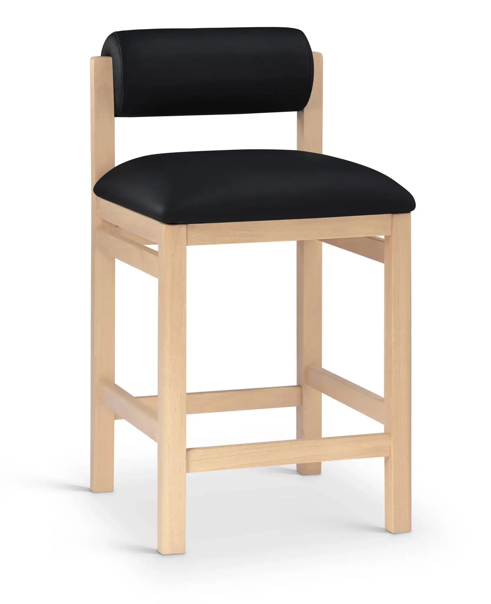 Roundhill - Faux Leather Counter Stool - Natural Frame - Best Buy Furniture