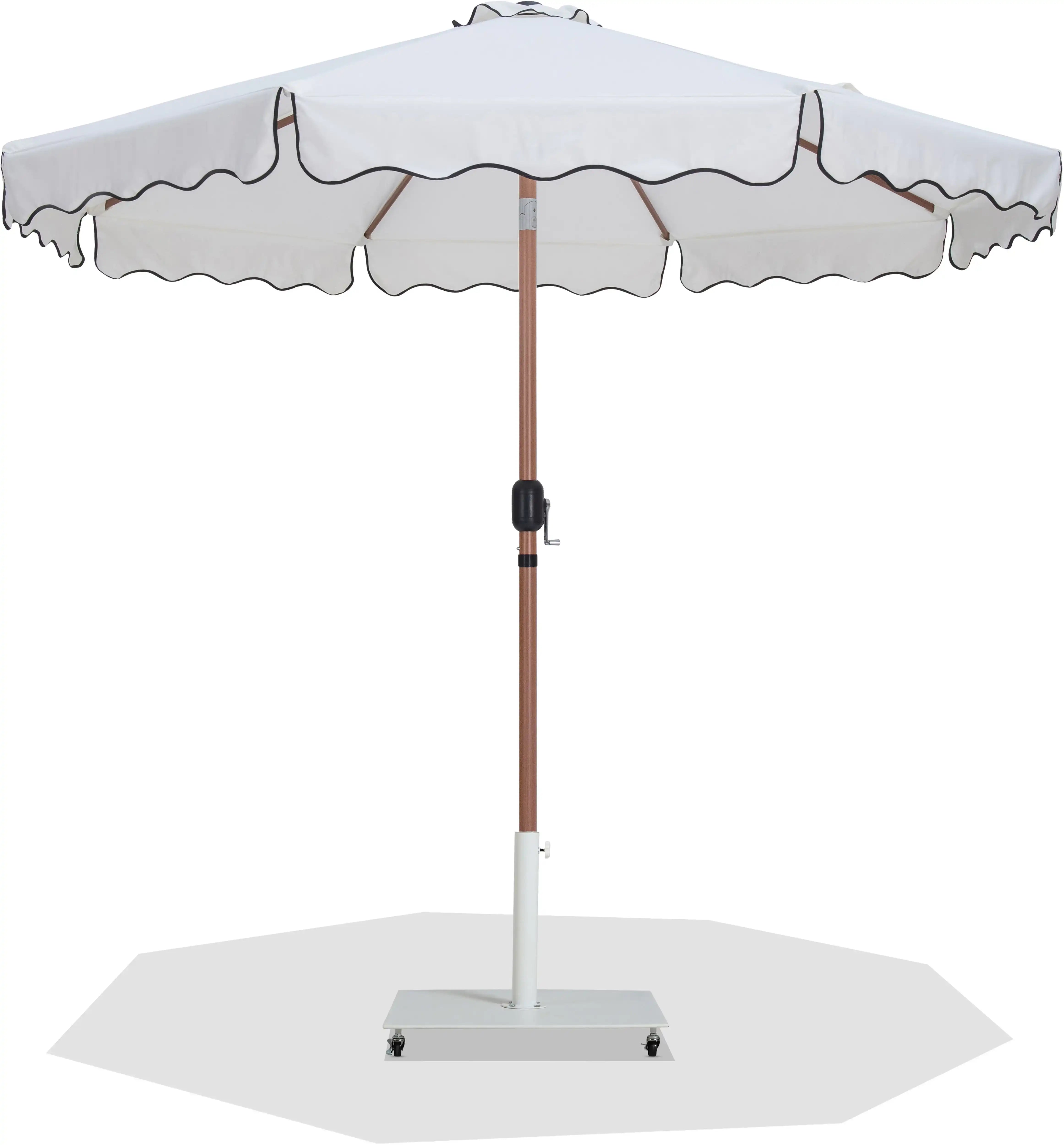 Amalfi - Aluminum Patio Umbrella - White Base / Light Brown Pole - Best Buy Furniture