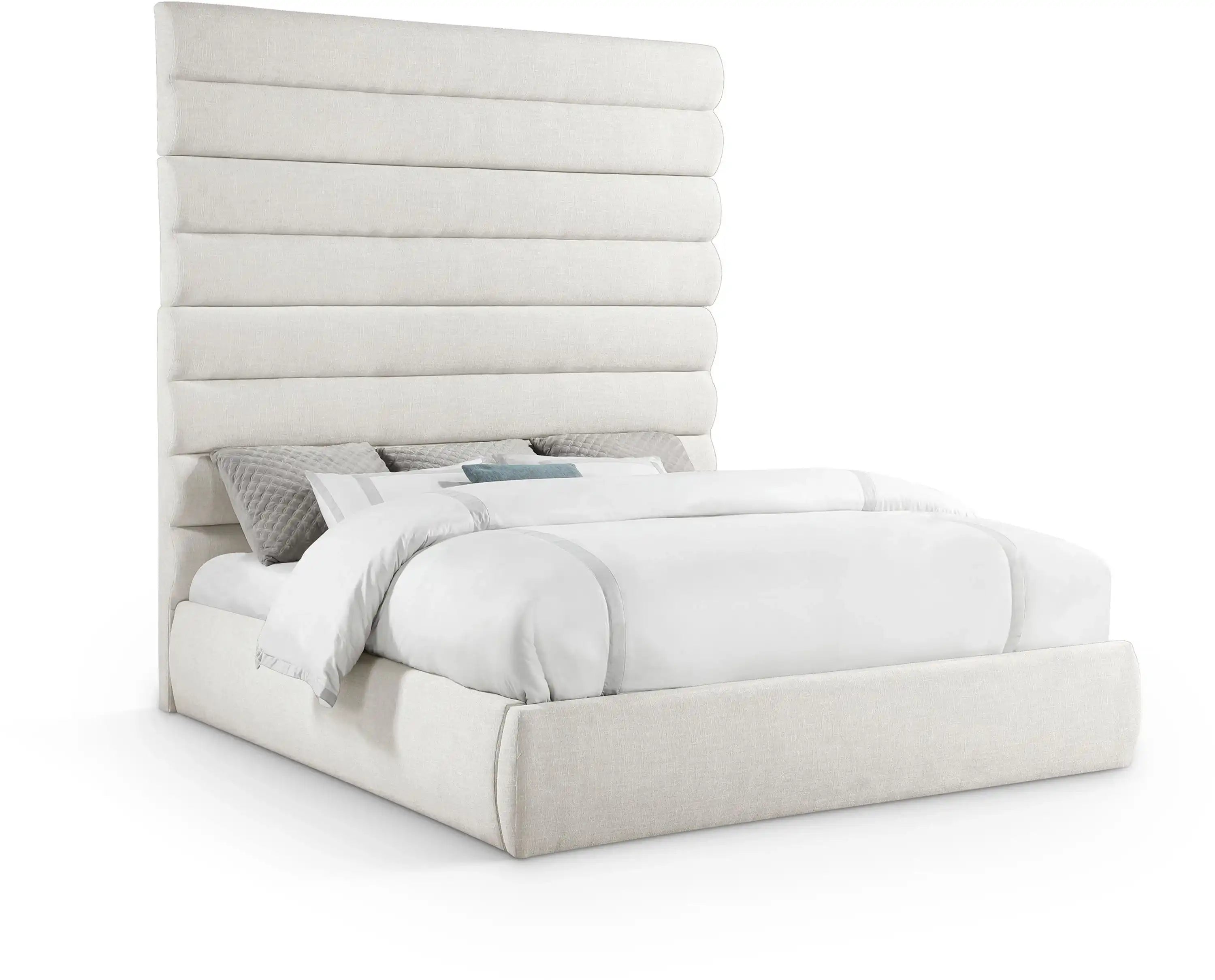 Adam - Linen Fabric Bed With 89" Headboard - Best Buy Furniture