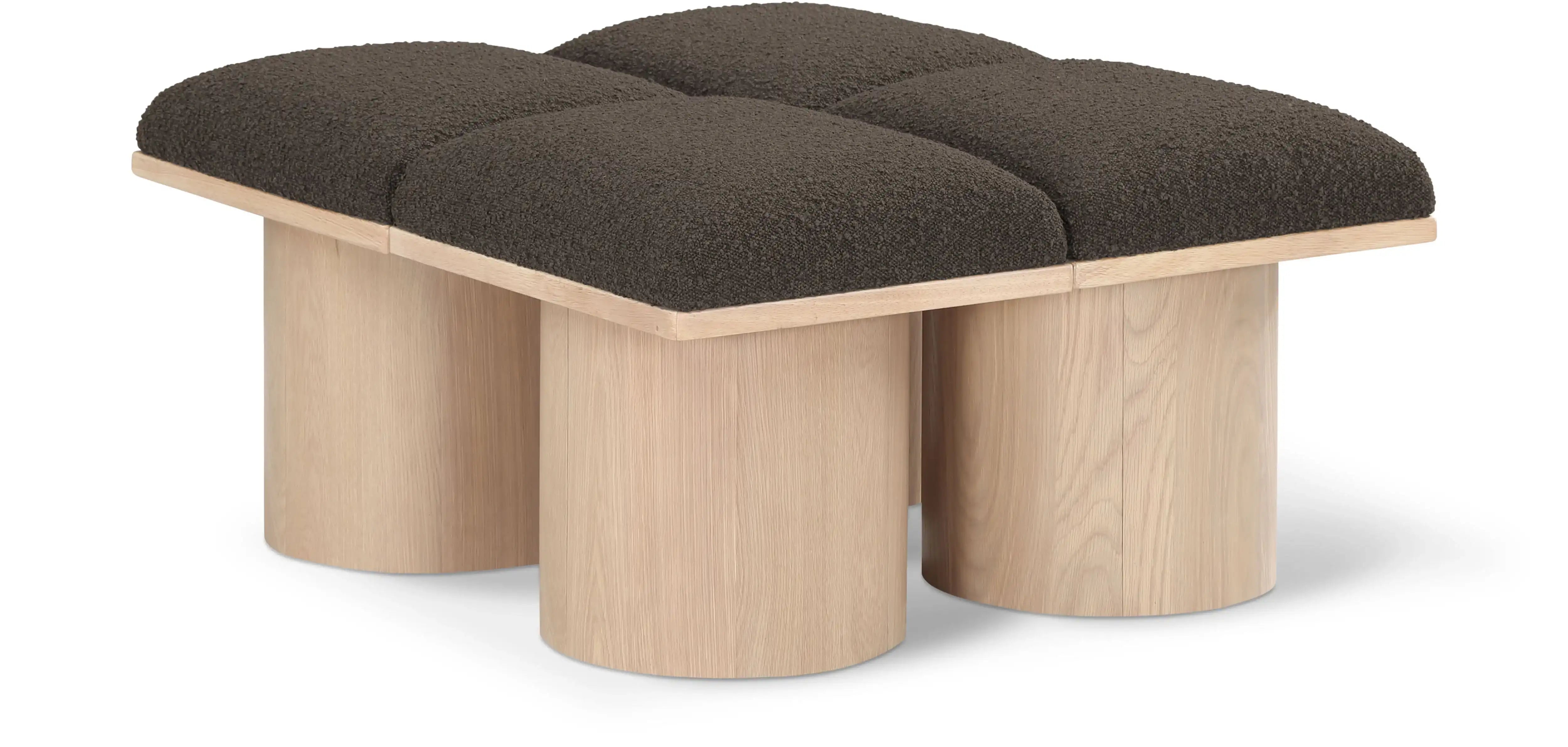 Pavilion - 4 Piece Modular Bench With Natural Base - Best Buy Furniture
