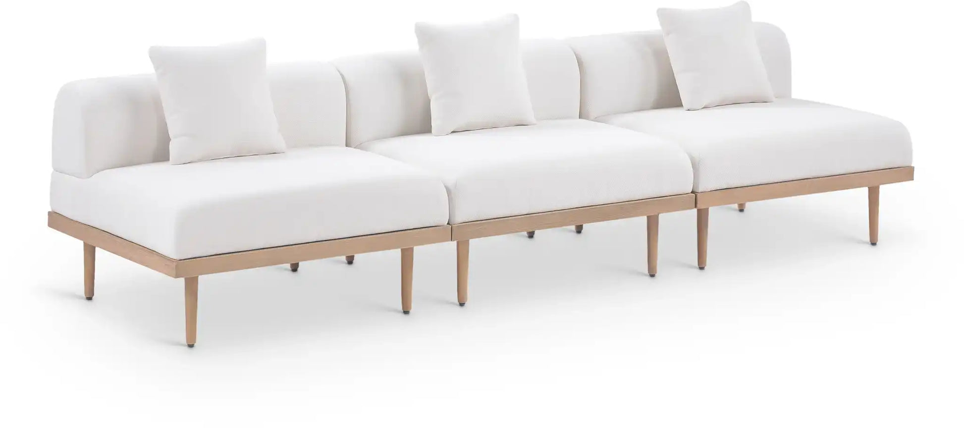 Laguna - 3 Piece Resilient Water Resistant Fabric 106.5" Outdoor Patio Armless Modular Sofa - Best Buy Furniture