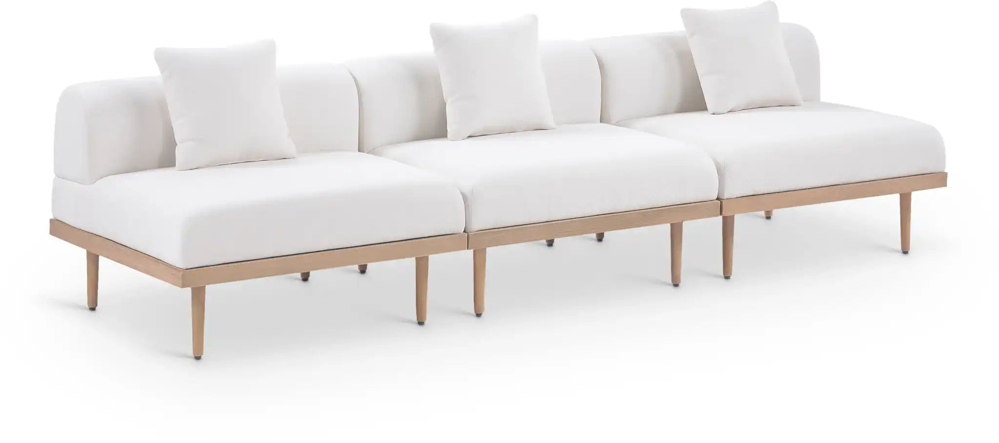 Laguna - 3 Piece Resilient Water Resistant Fabric 106.5" Outdoor Patio Armless Modular Sofa - Best Buy Furniture