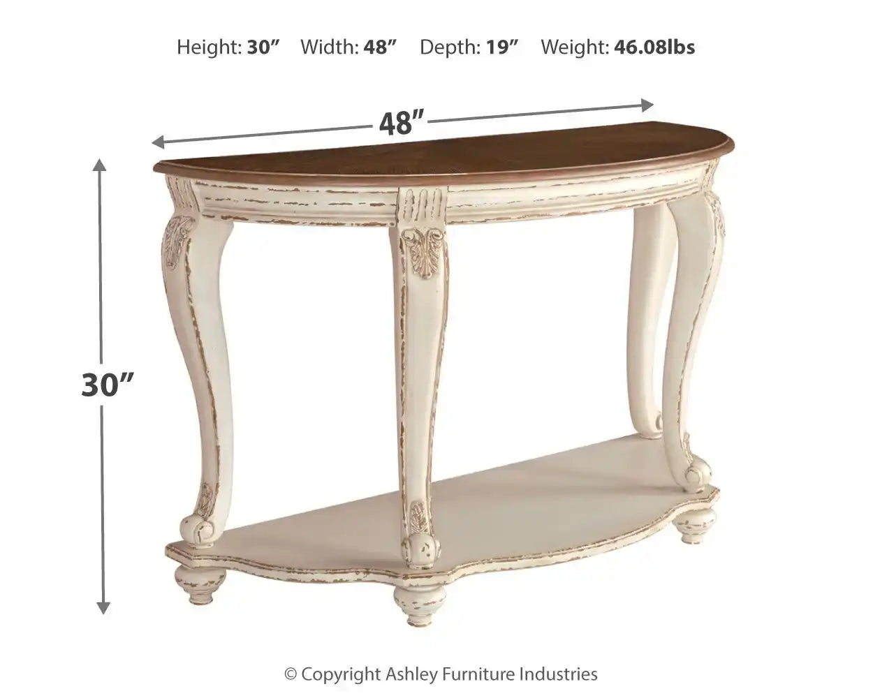 Realyn - Sofa Table - White / Brown - Best Buy Furniture