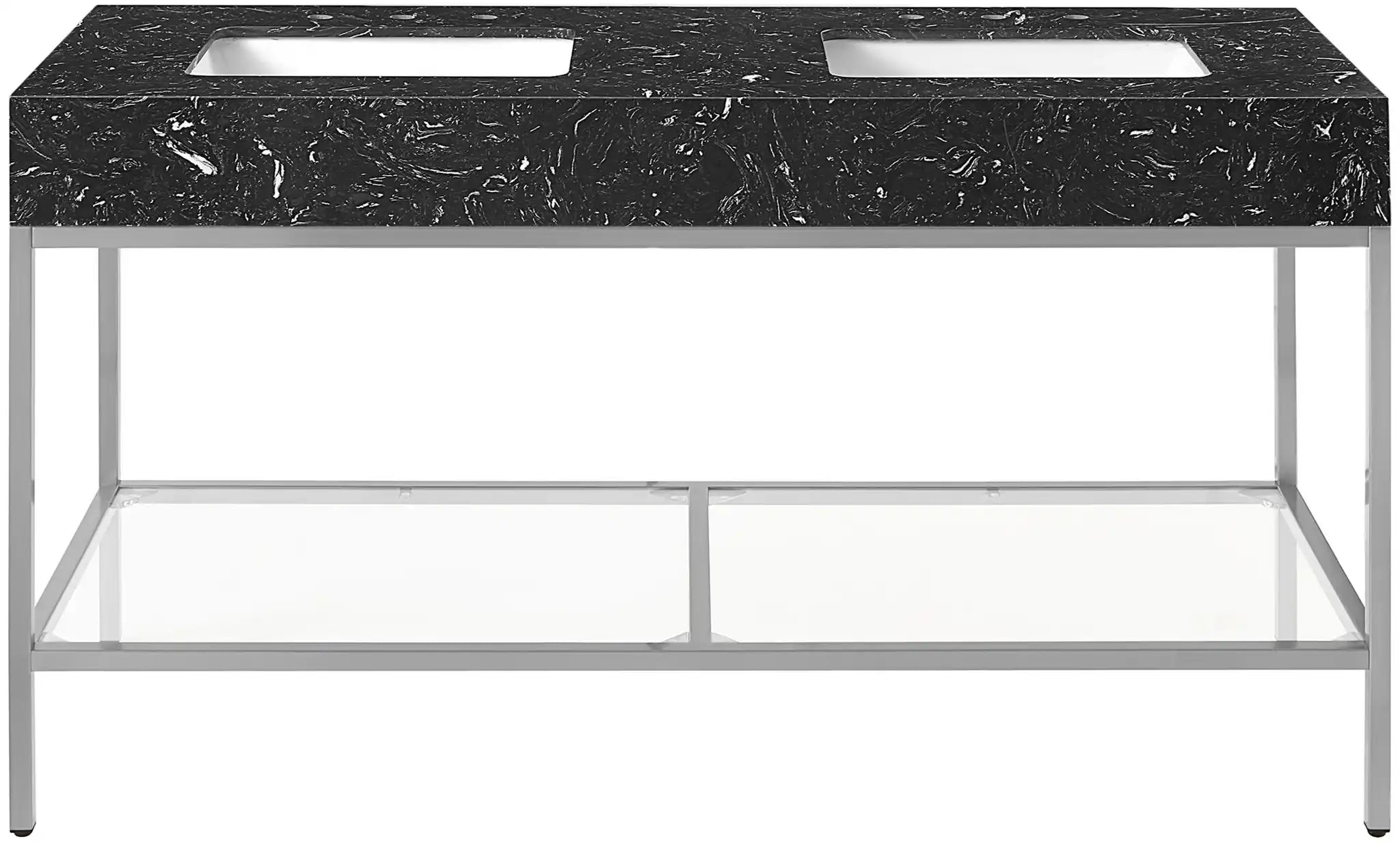 Marmo - Engineered Marble Bathroom Vanity With Chrome Base