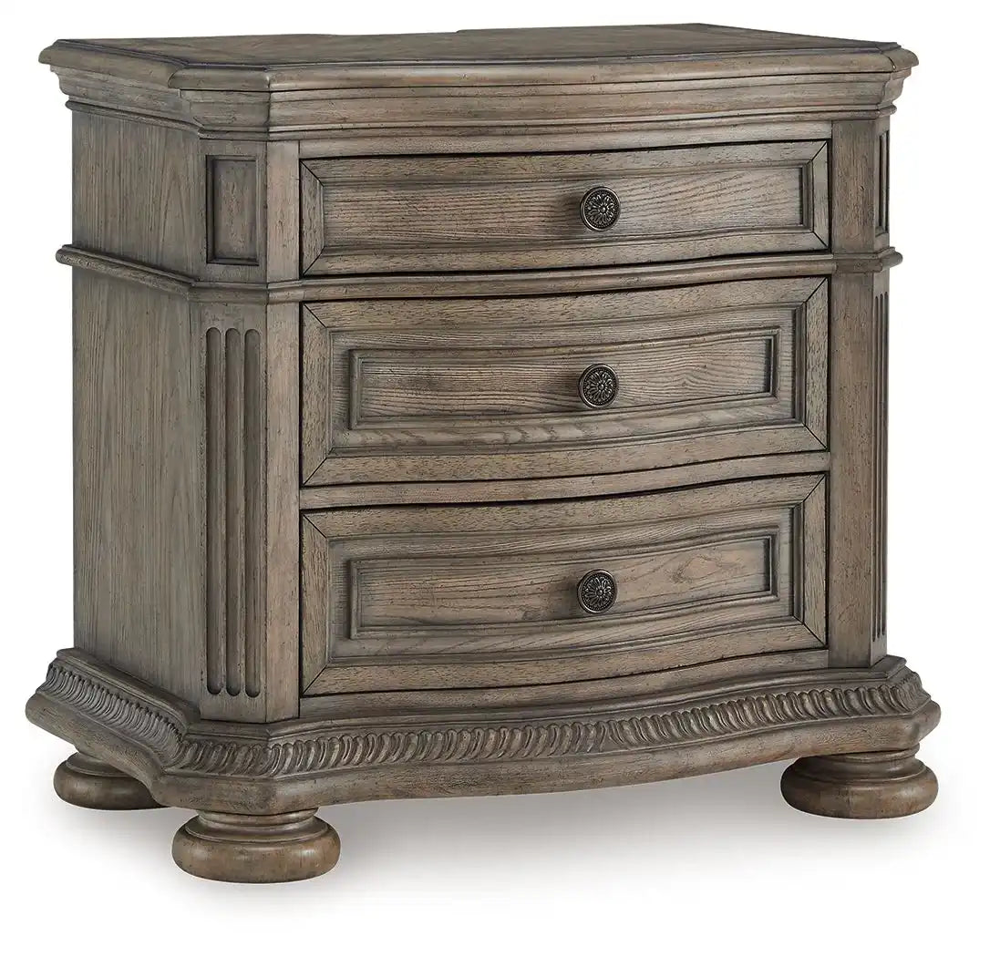 Ardenfield - Three Drawer Night Stand - Light Brown - Best Buy Furniture