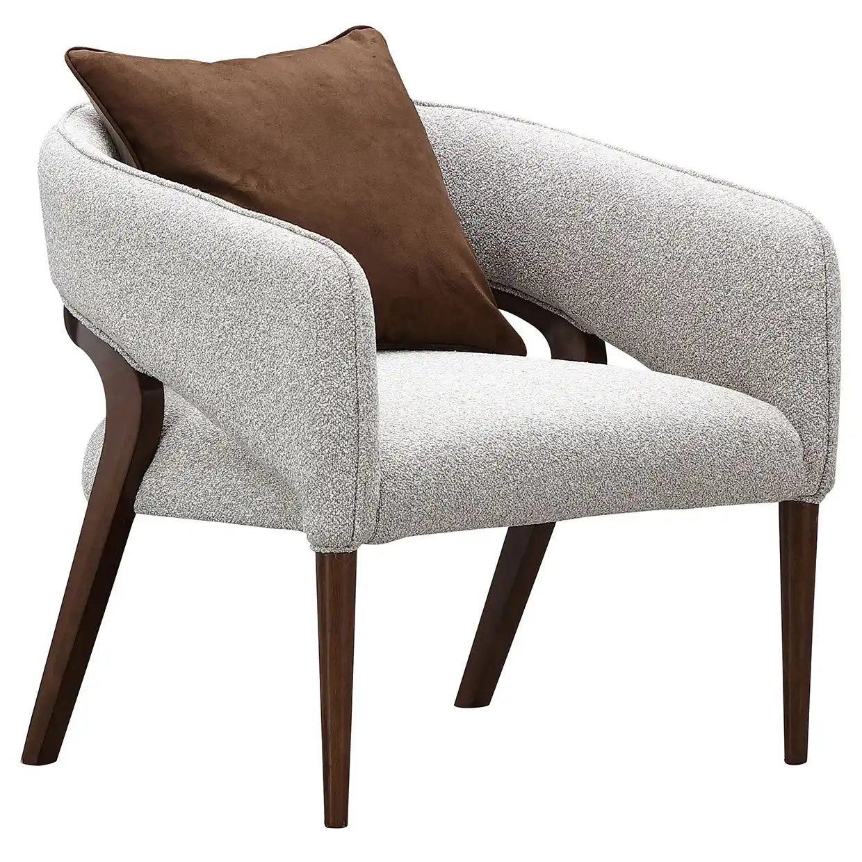 Houston - Accent Chair - Pebble / Walnut - Best Buy Furniture