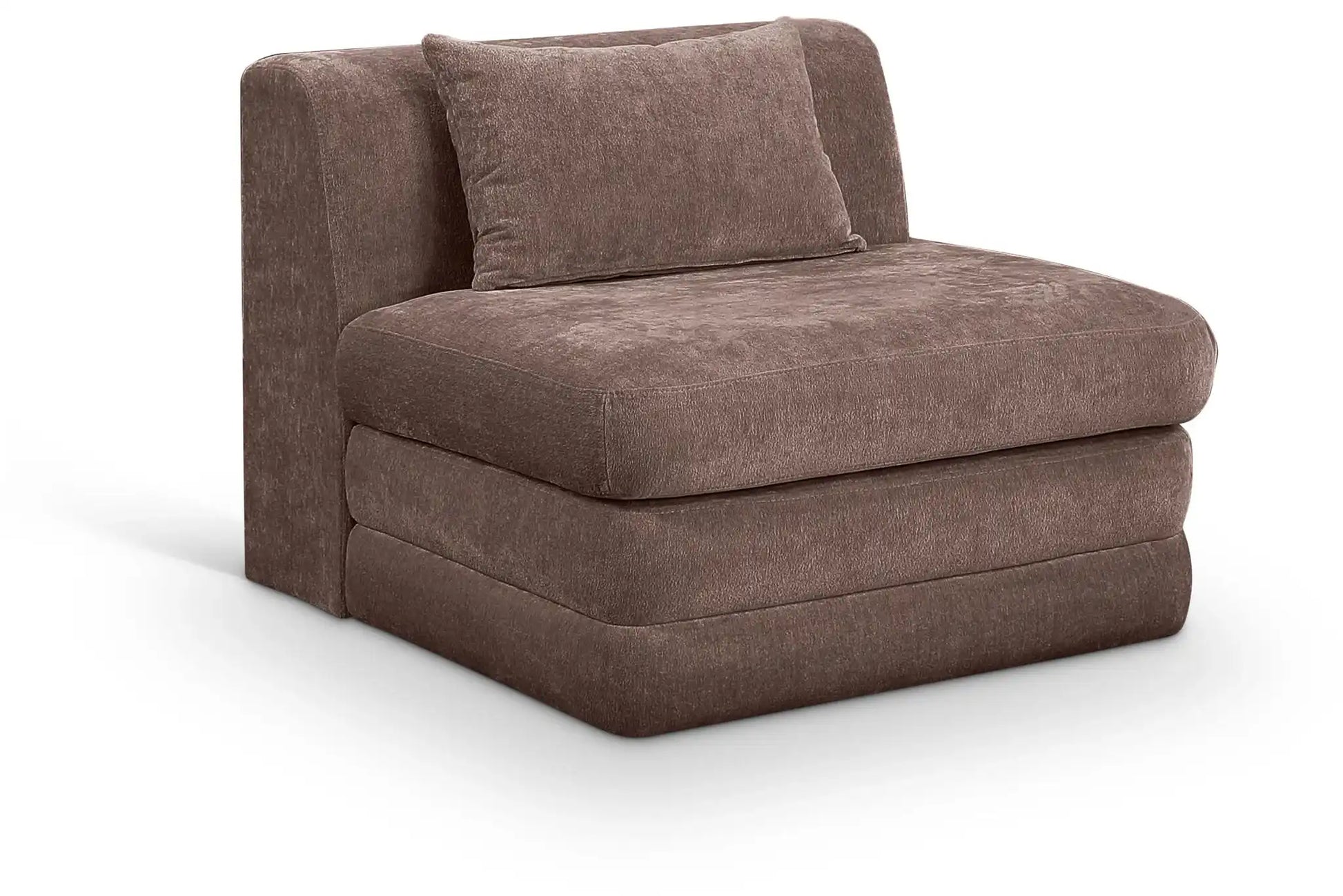 Stellar - Chenille Fabric Upholstered Modular Armless Chair - Best Buy Furniture