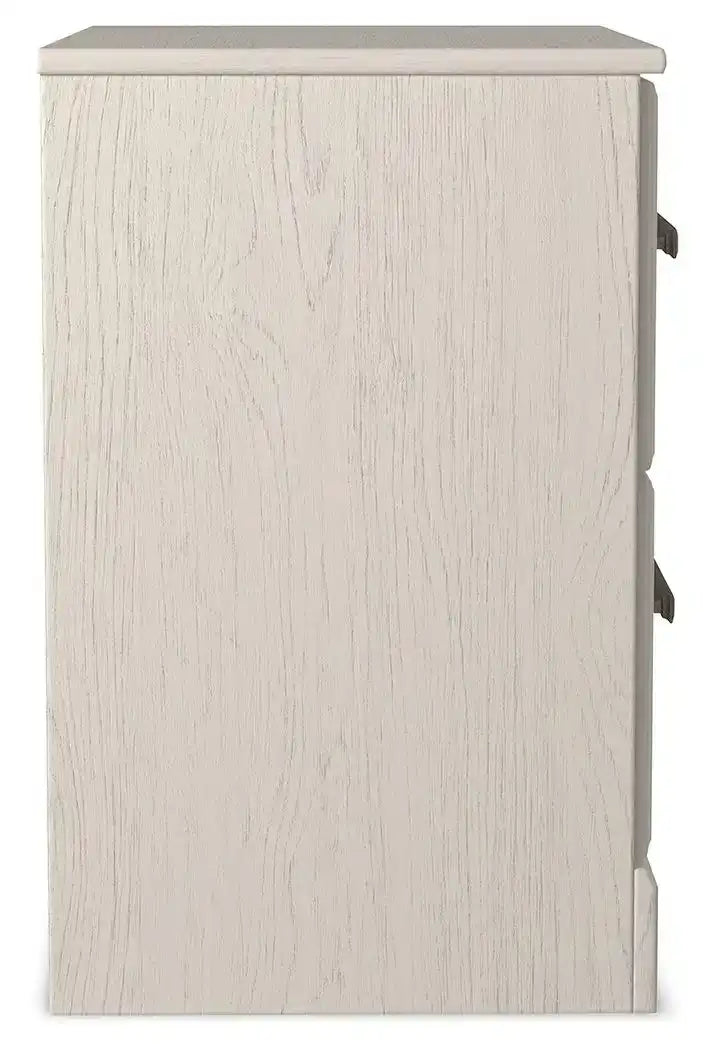 Stelsie - Two Drawer Night Stand - White - Best Buy Furniture