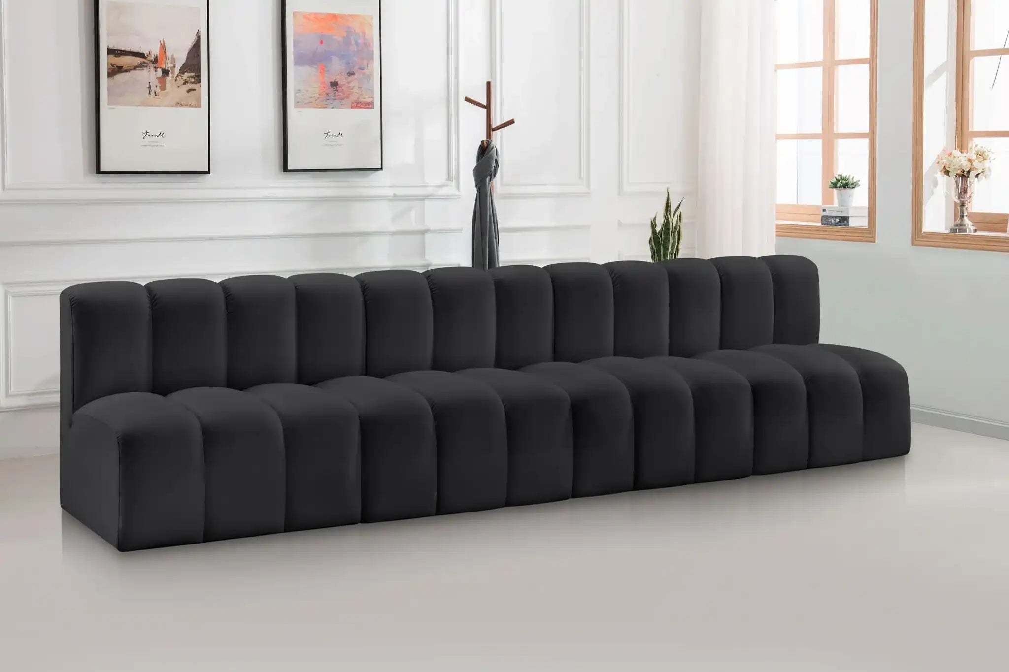 Arc - Faux Leather 4 Seats Modular Sofa