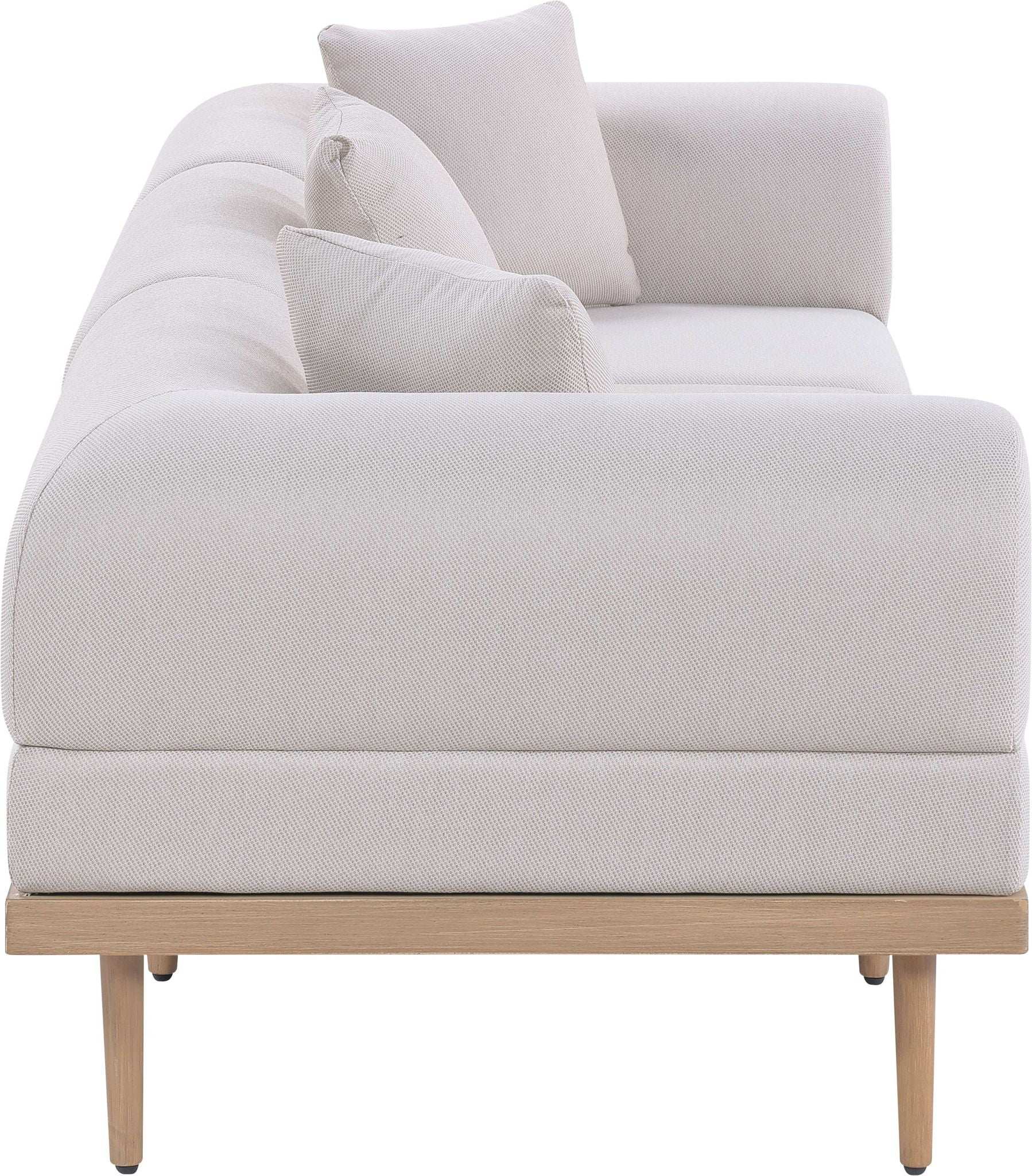 Laguna - 3 Piece Resilient Water Resistant Fabric 106.5" Upholstered Outdoor Patio Modular Sofa