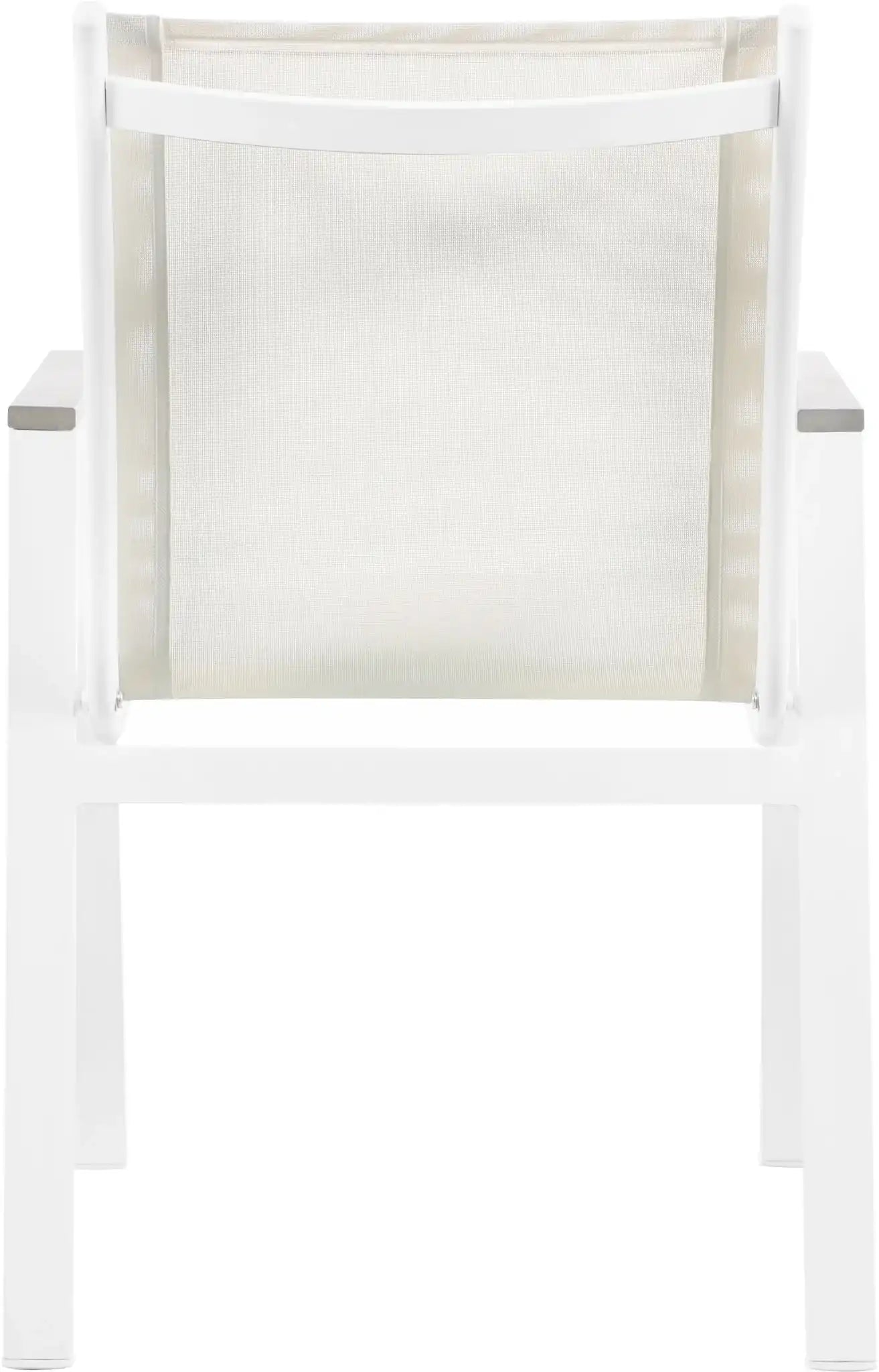 Nizuc - Outdoor Patio Dining Arm Chair With White Frame And Gray Arms (Set of 2)