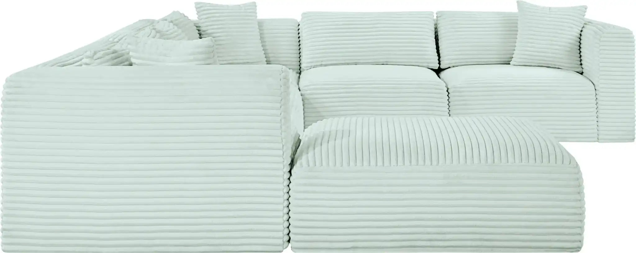 Shaggy - 7 Piece Modular U-Shaped Sectional With Ottoman