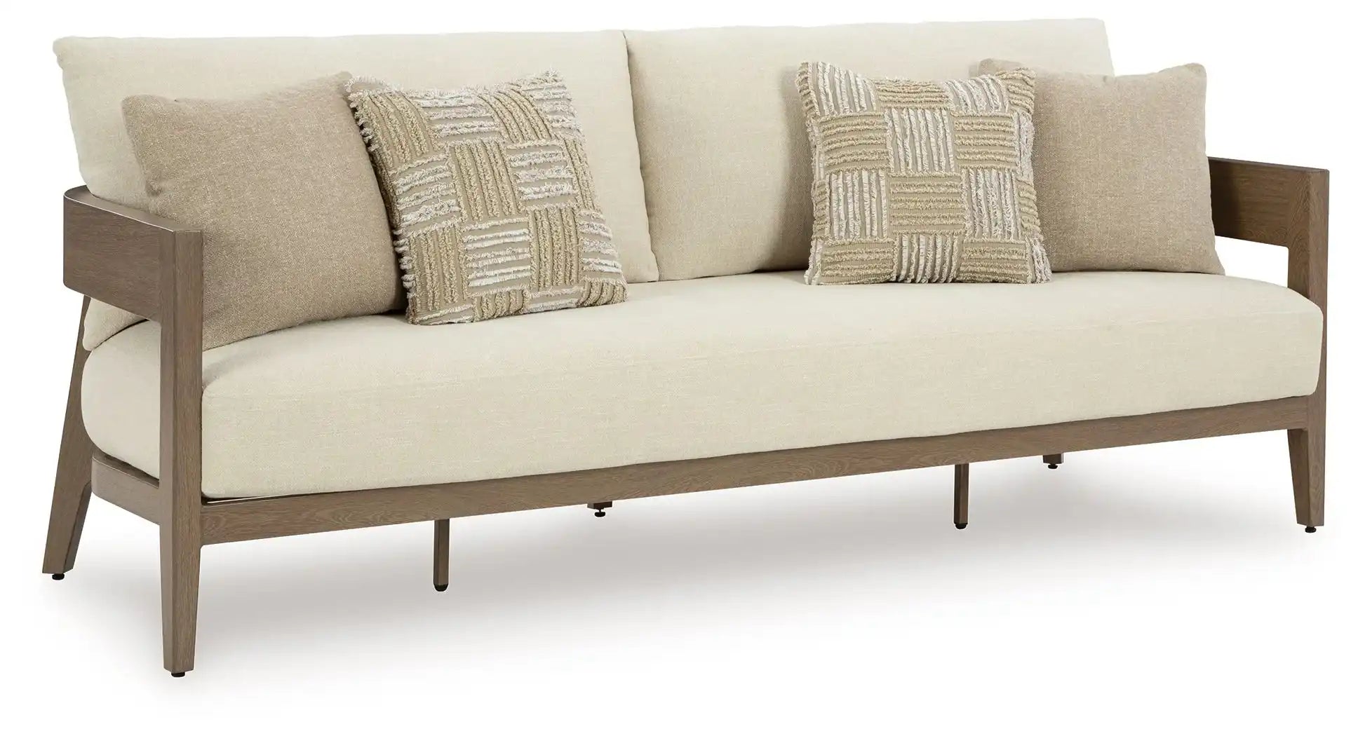 Serene Bay - Sofa With Cushion - Dark Brown / White - Best Buy Furniture
