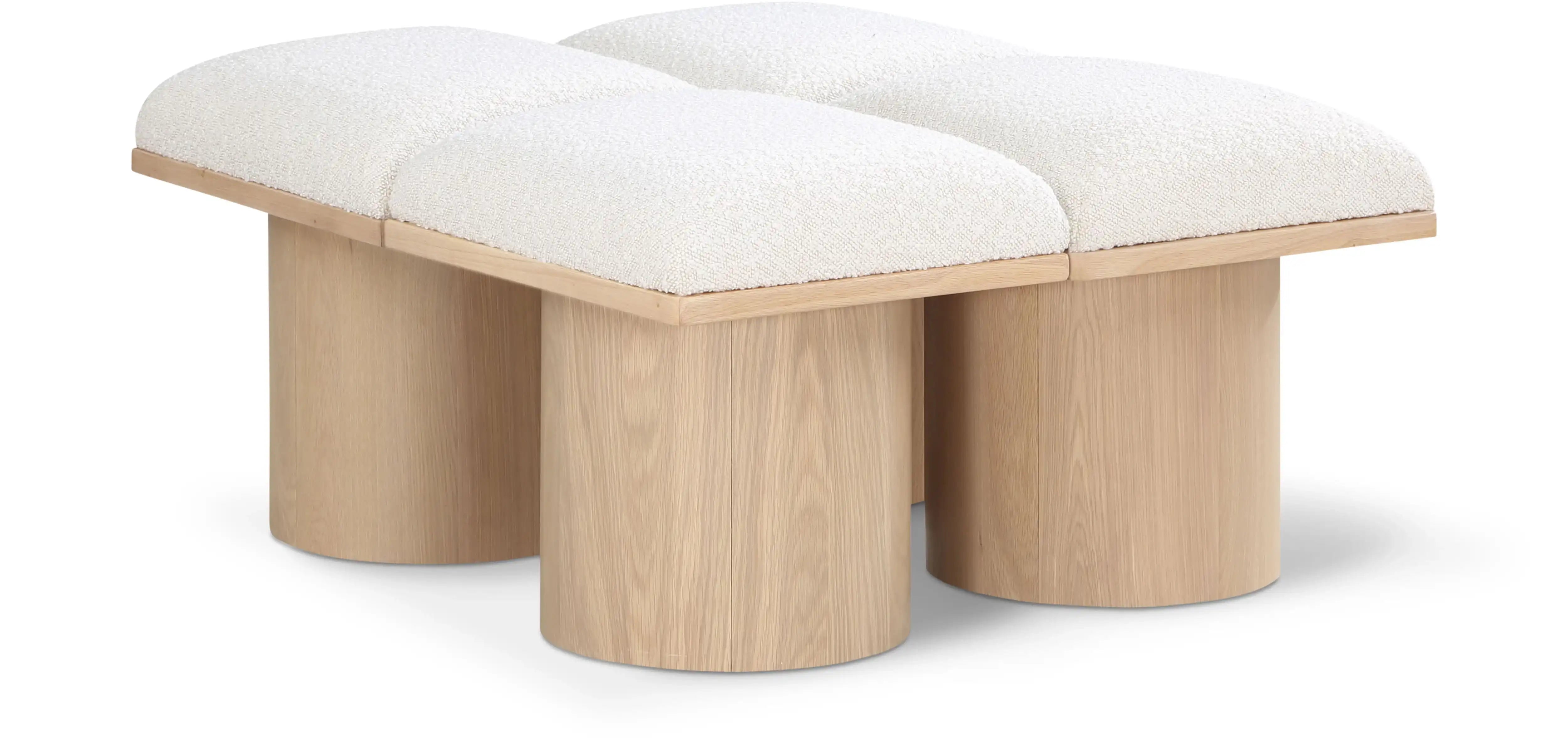 Pavilion - 4 Piece Modular Bench With Natural Base - Best Buy Furniture