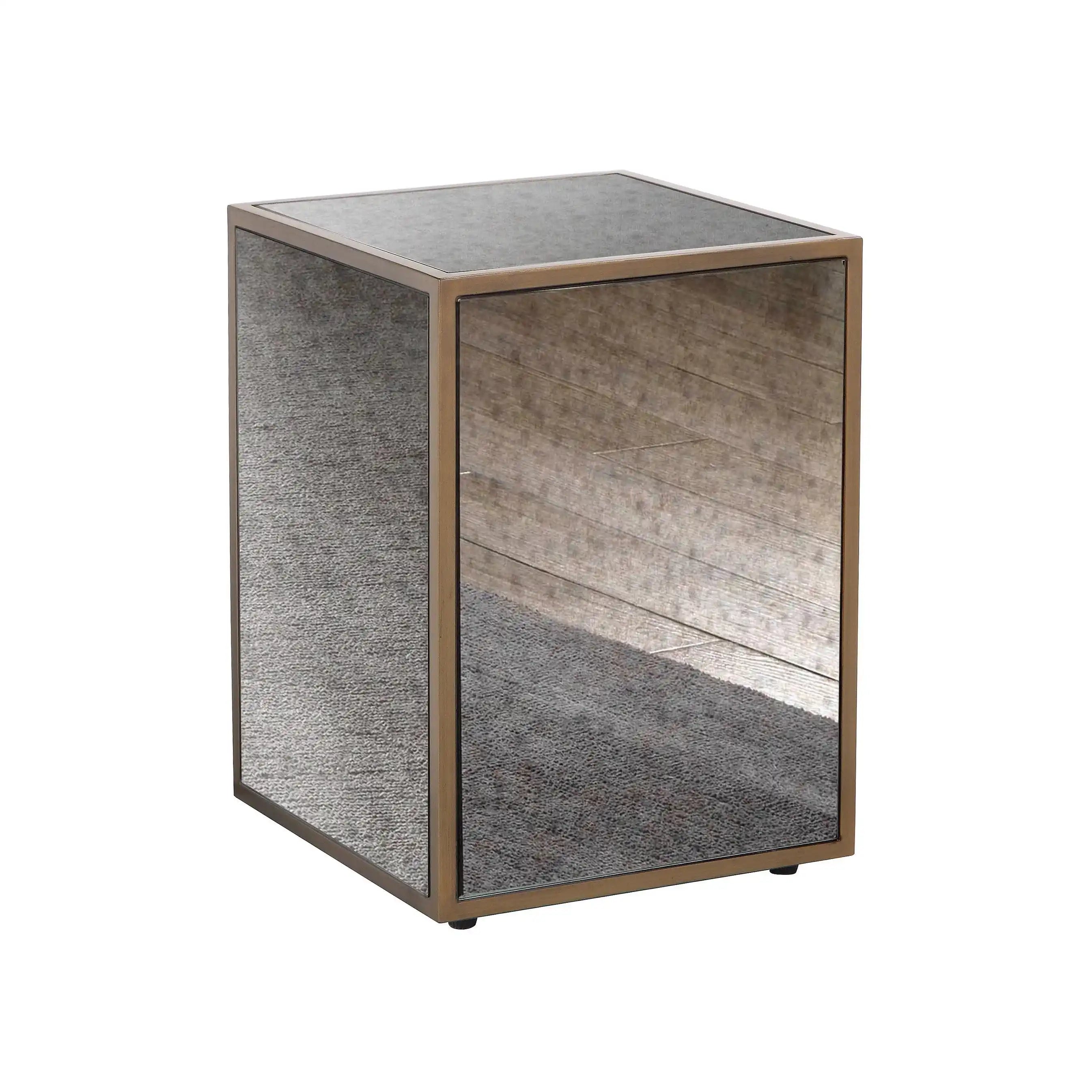 Lana - Mirrored Side Table - Antique Mirror - Best Buy Furniture