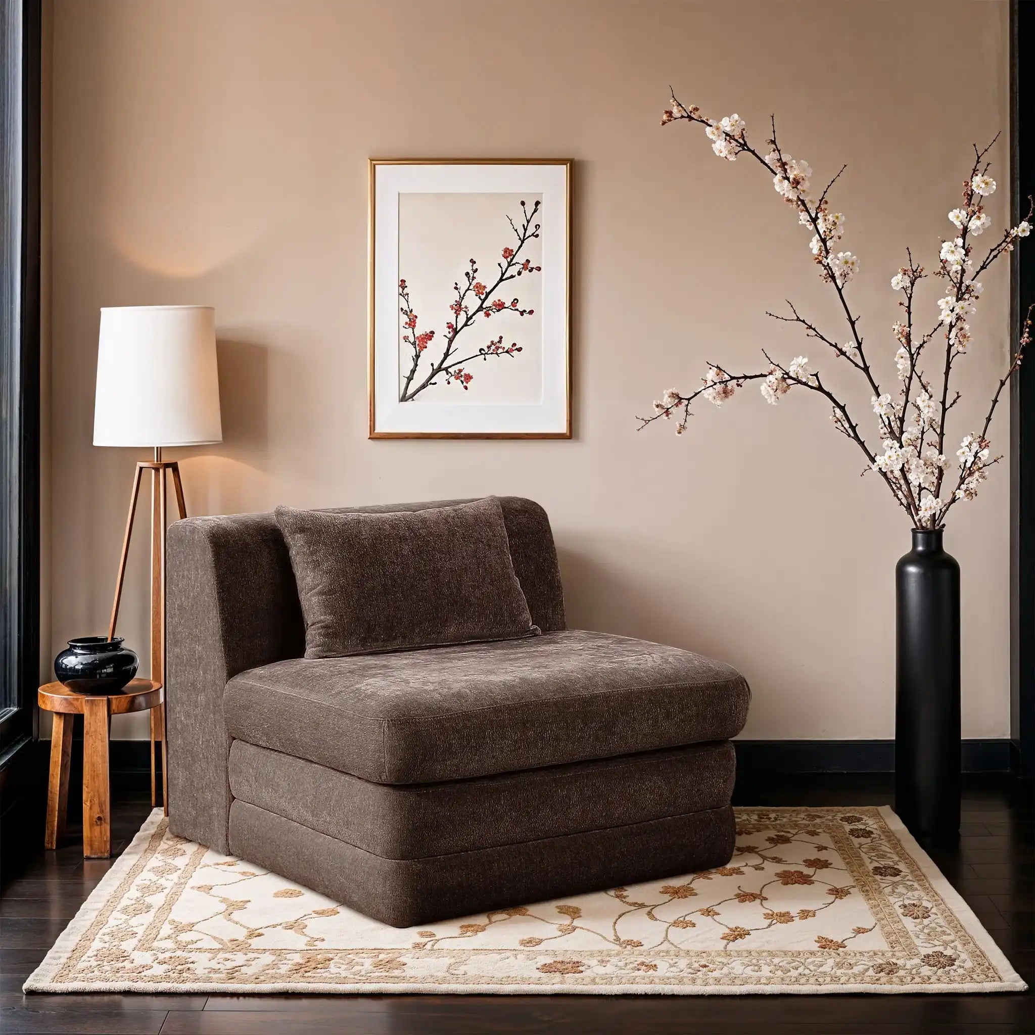 Stellar - Chenille Fabric Upholstered Modular Armless Chair