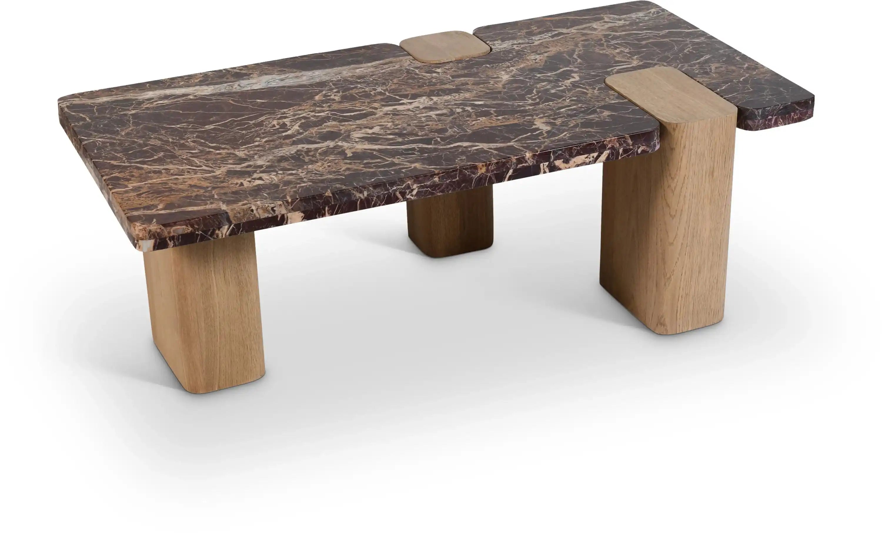 Ravenna - Marble/Stone Coffee Table - Burgundy - Best Buy Furniture