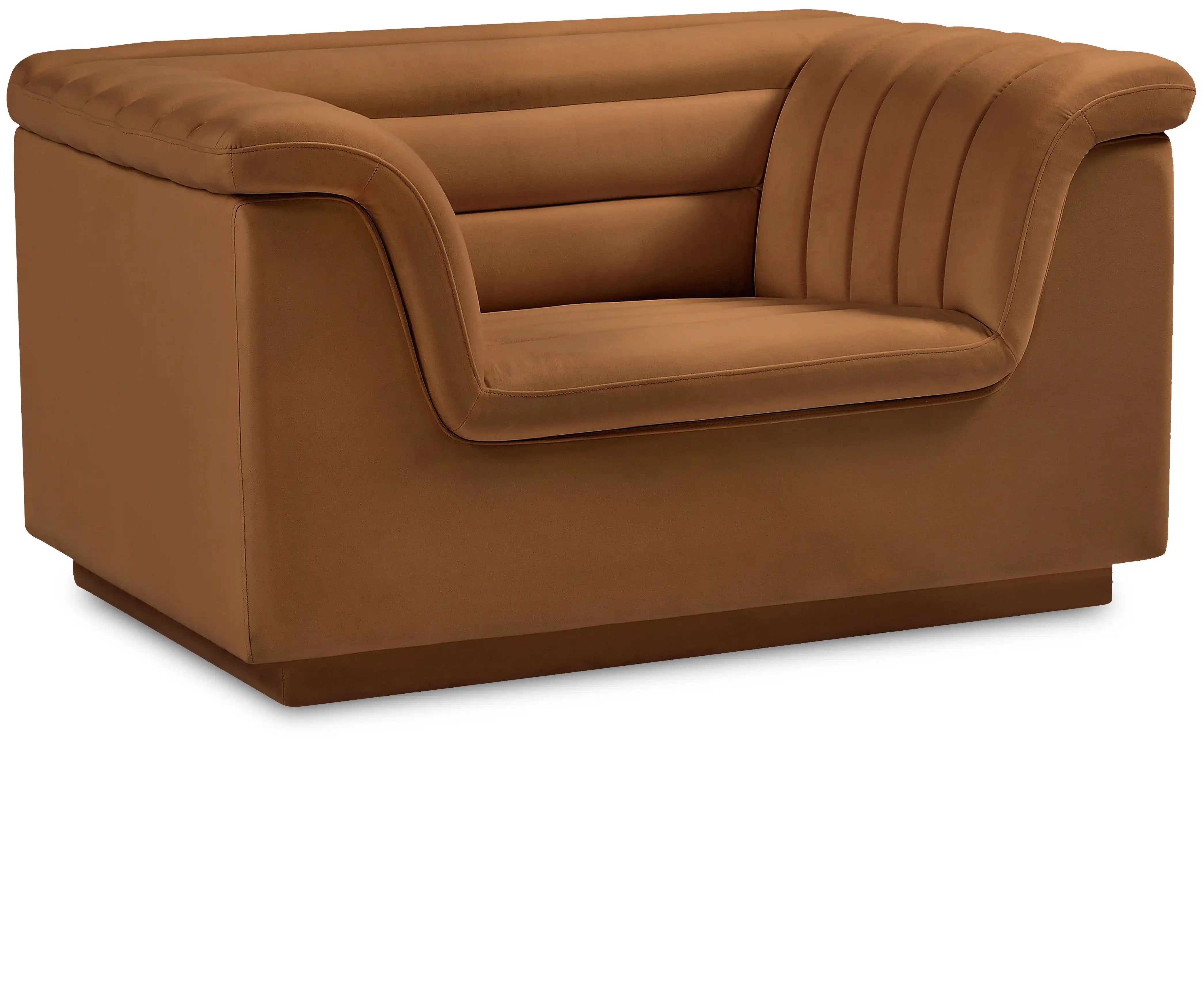 Cascade - Velvet Chair - Saddle - Best Buy Furniture