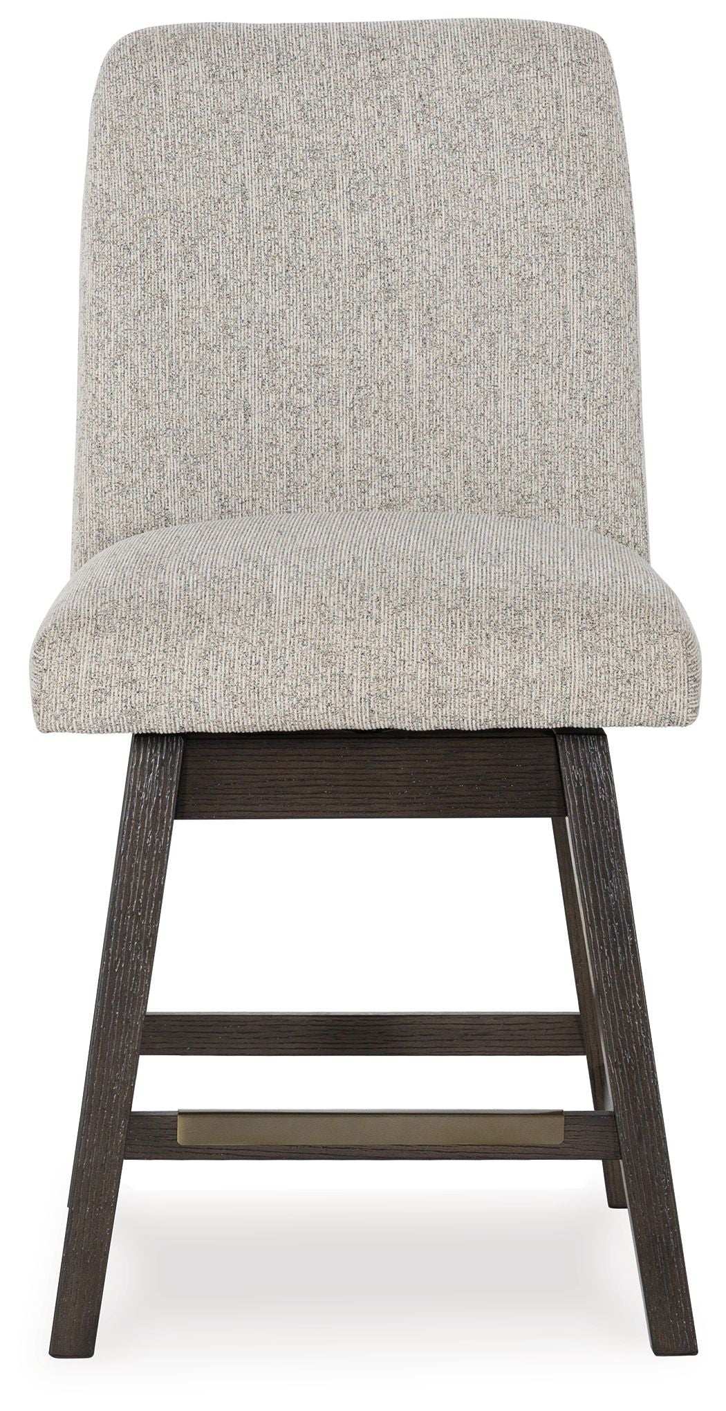 Burkhaus - Upholstered Swivel Barstool (Set of 2) - Beige / Dark Brown - Best Buy Furniture