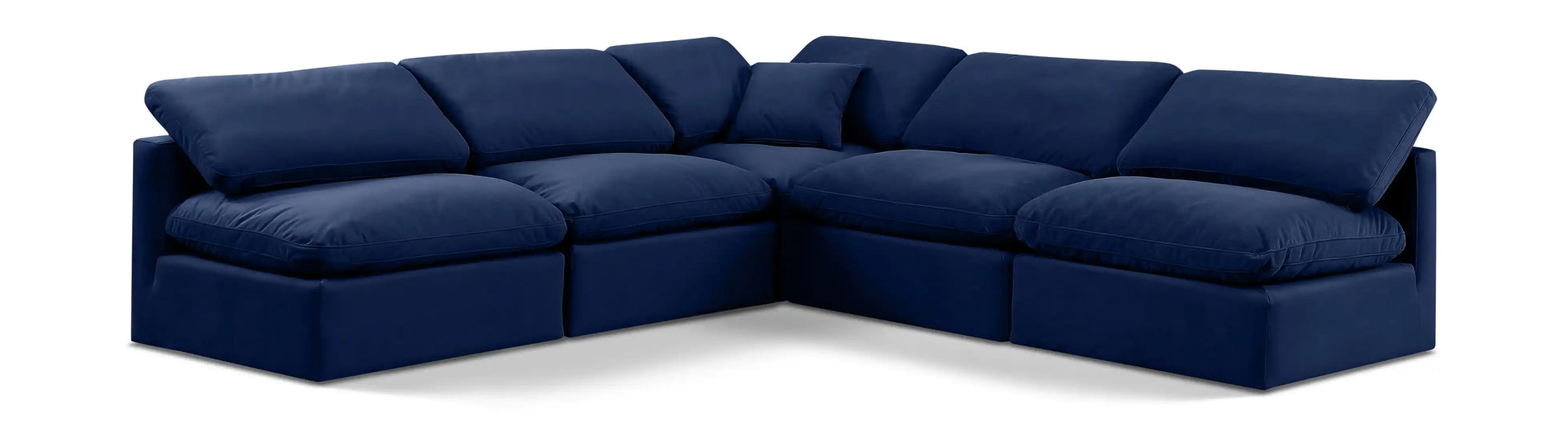 Indulge - Velvet 5 Piece Modular Corner Armless Sectional - Best Buy Furniture