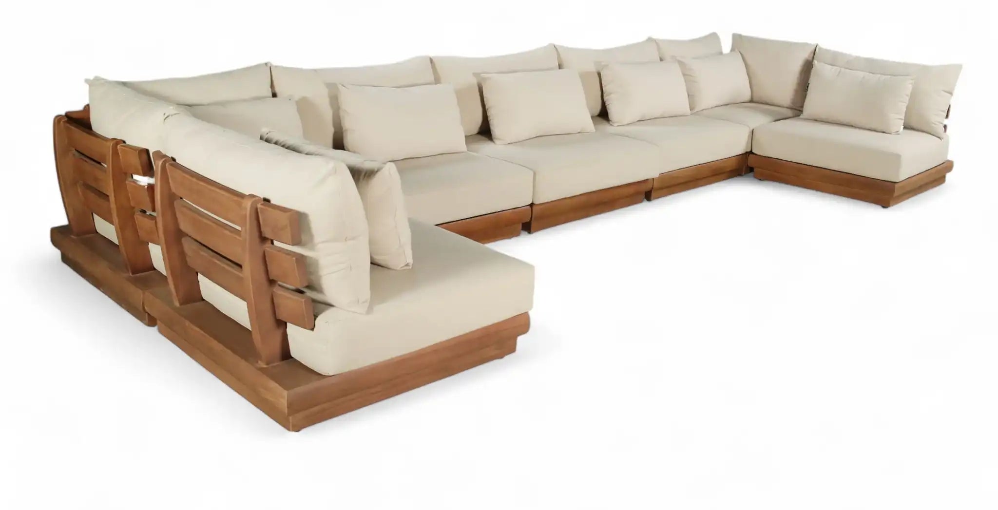 Mirella - 7 Piece Water Resistant Fabric Upholstered Outdoor Patio Modular Sectional - Best Buy Furniture