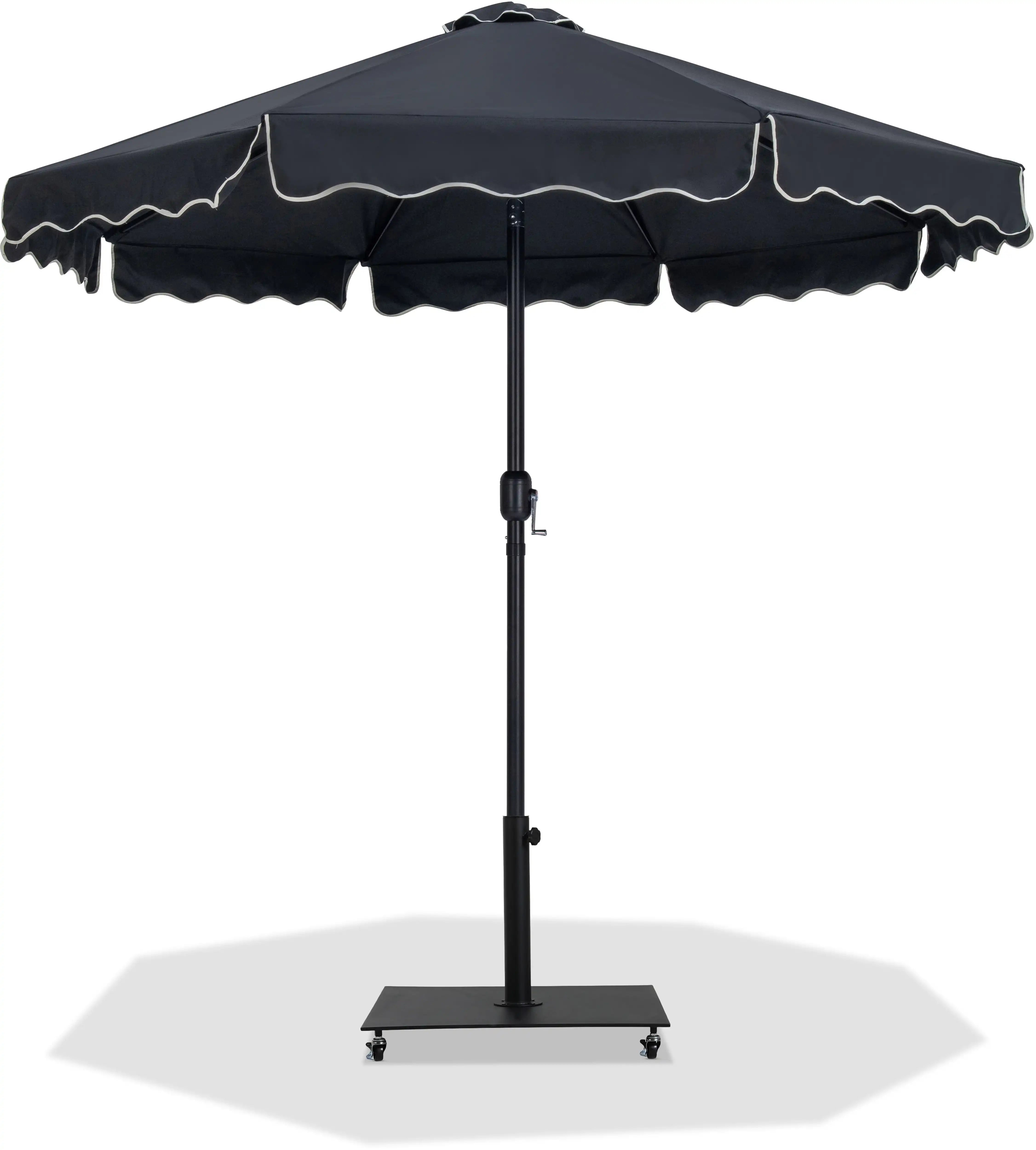 Amalfi - Aluminum Patio Umbrella - Black Base / Black Pole - Best Buy Furniture