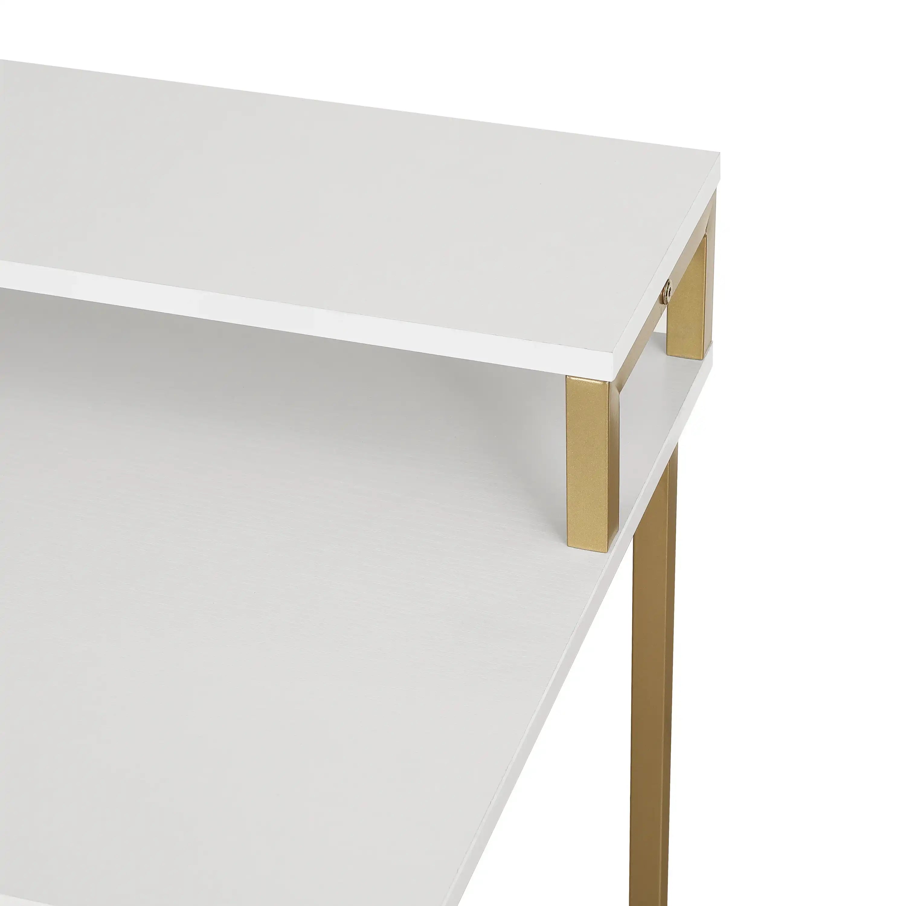 Techni Mobili Industrial Writing Desk, Gold - Best Buy Furniture
