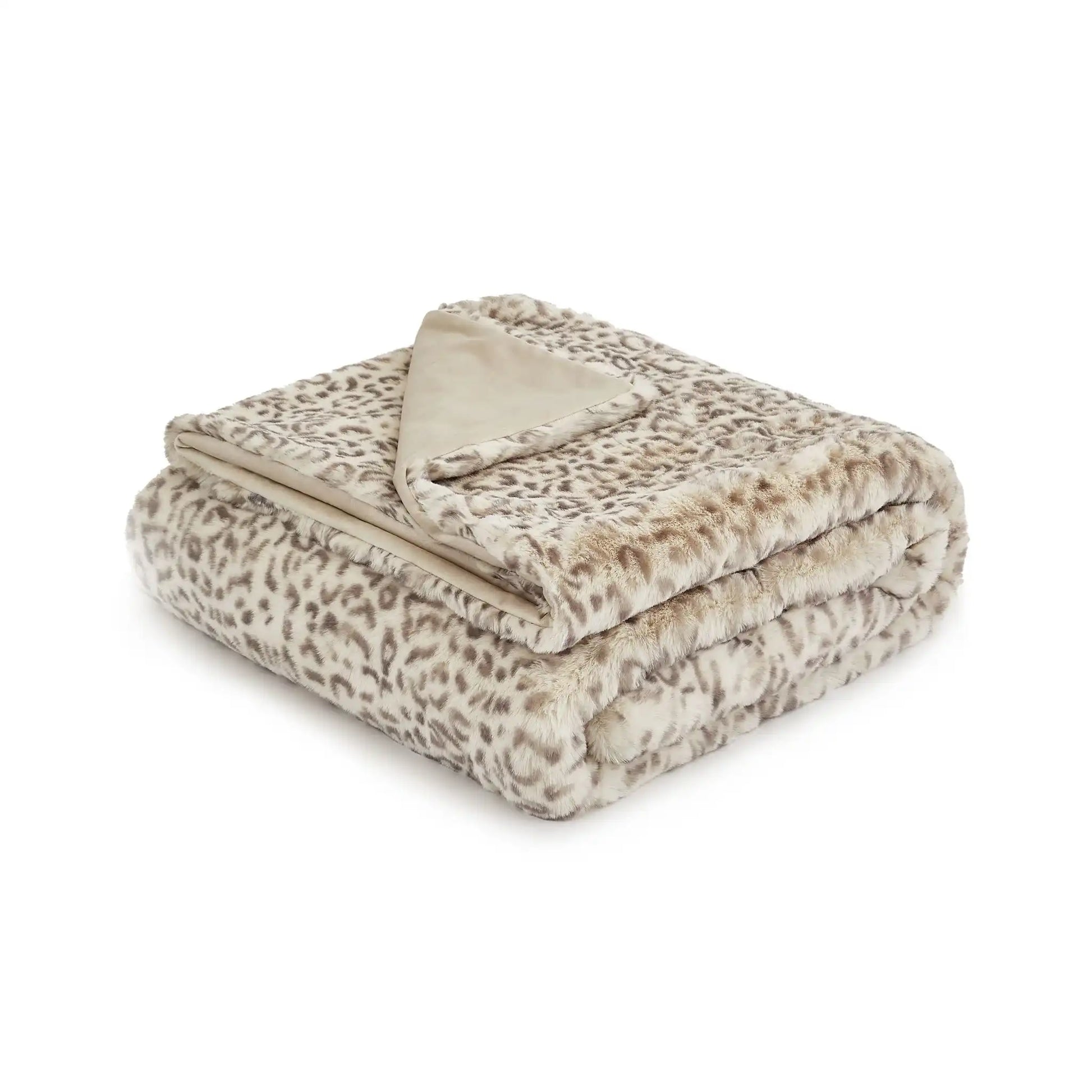 Snow Leopard - 54" x 72" Throw - Natural - Best Buy Furniture