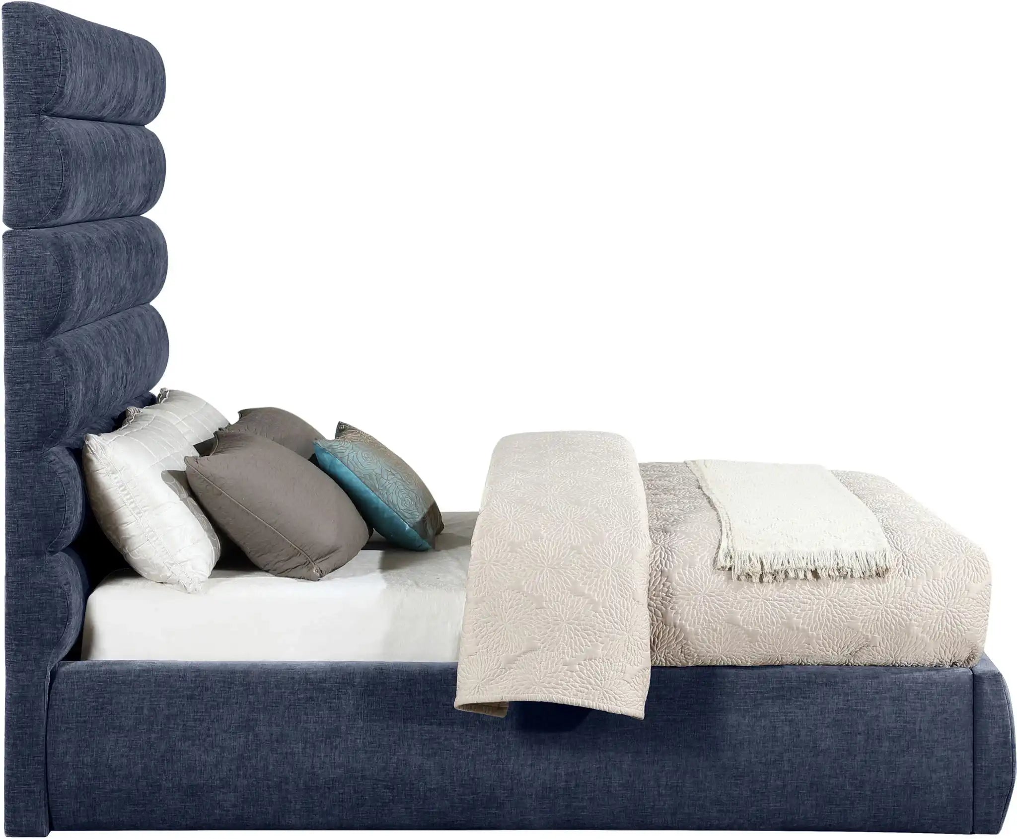 Adam - Chenille Fabric Bed With 70.5" Headboard