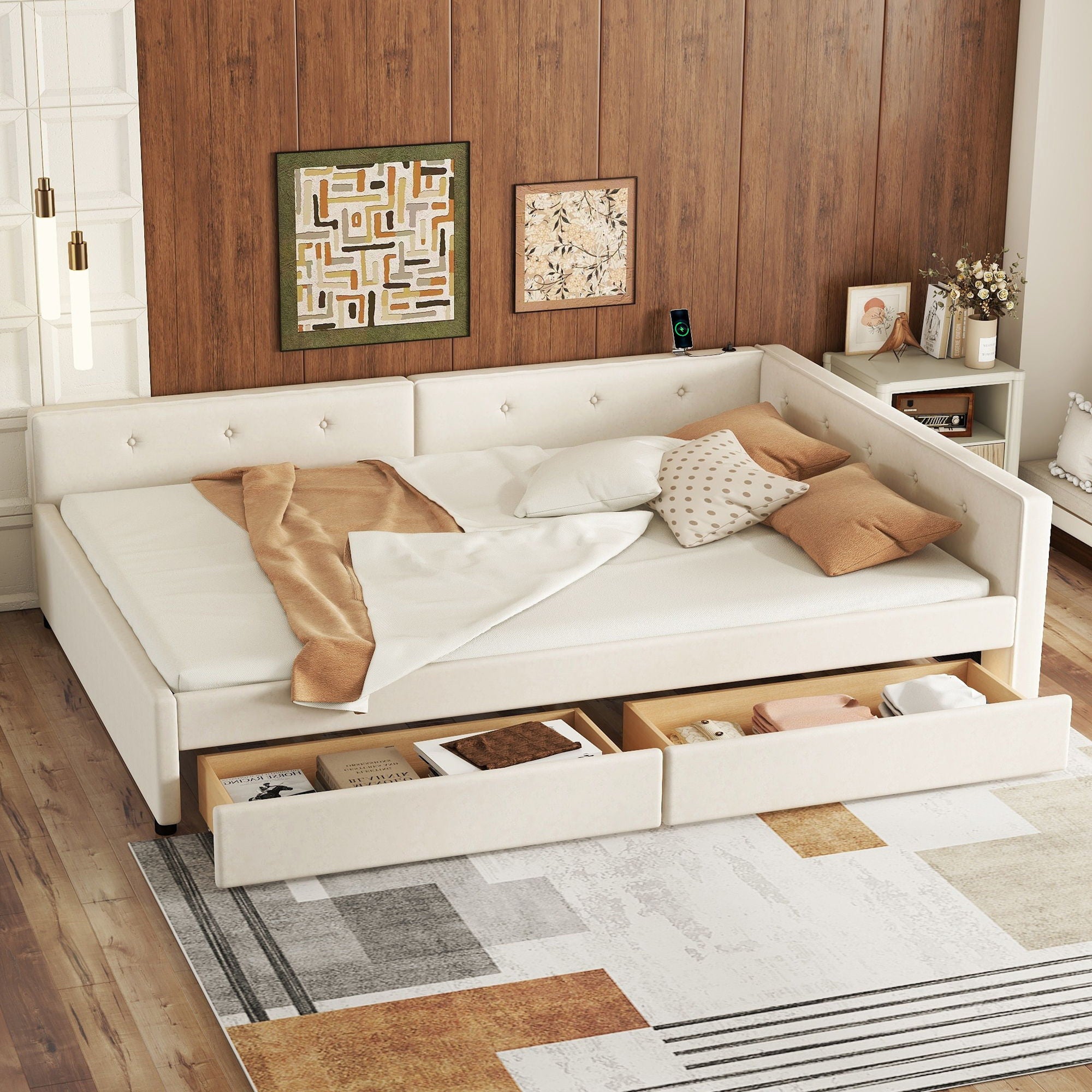 Platform Bed With USB Ports