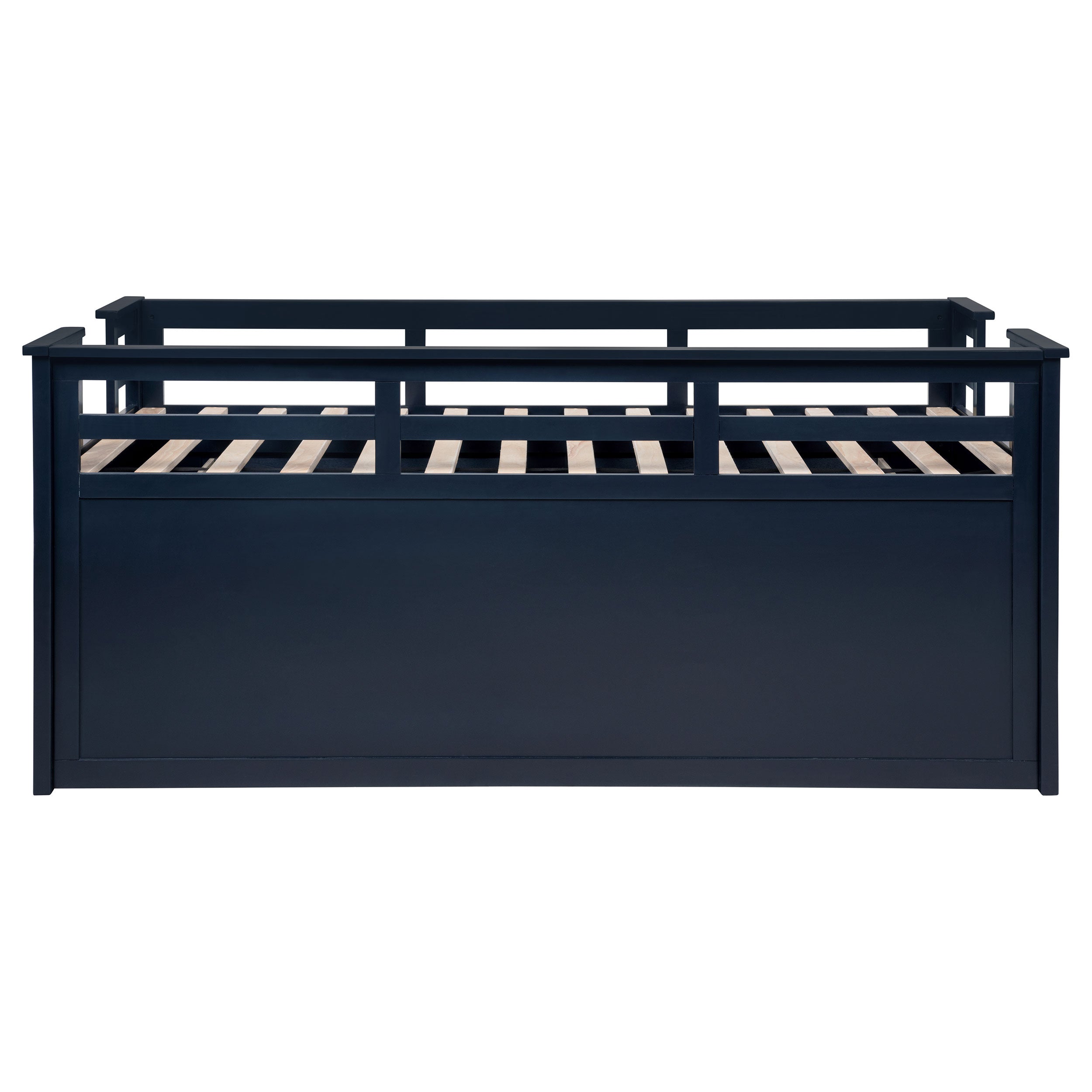 Carlsbad Wood Twin Captains Bed With Trundle Navy Blue-