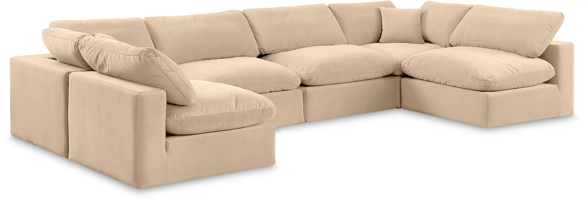 Comfy - 6 Piece Velvet Modular Armless Sectional - Best Buy Furniture