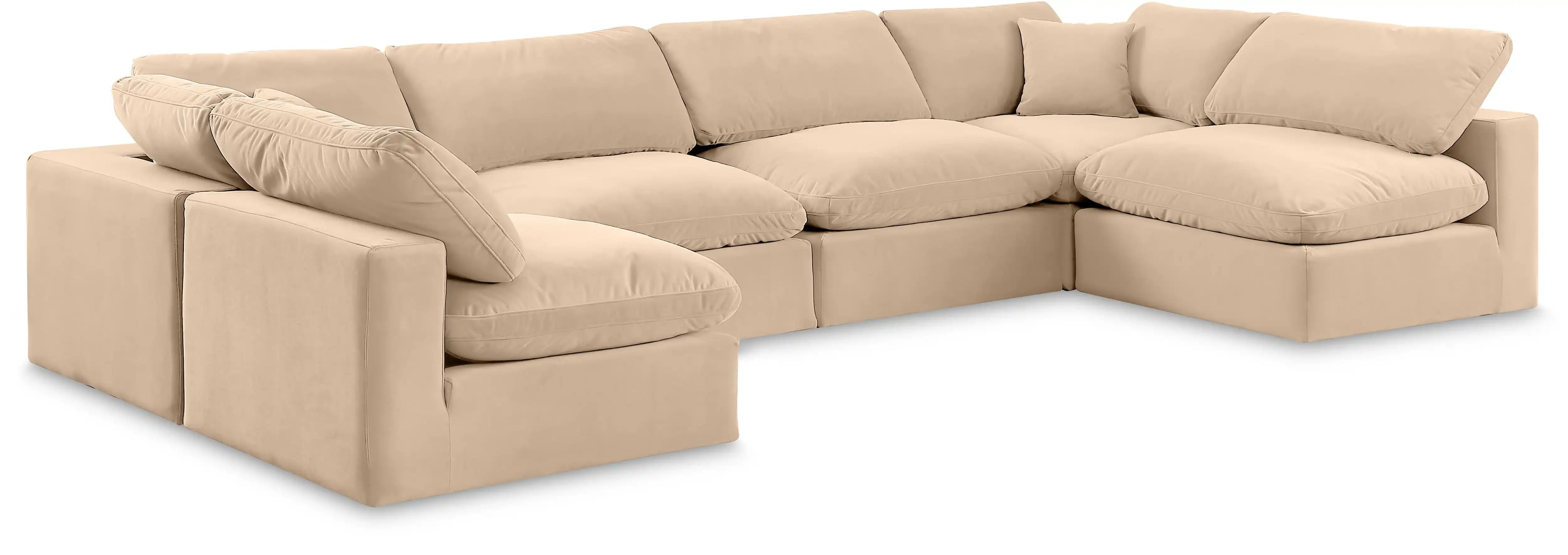 Comfy - 6 Piece Velvet Modular Armless Sectional - Best Buy Furniture