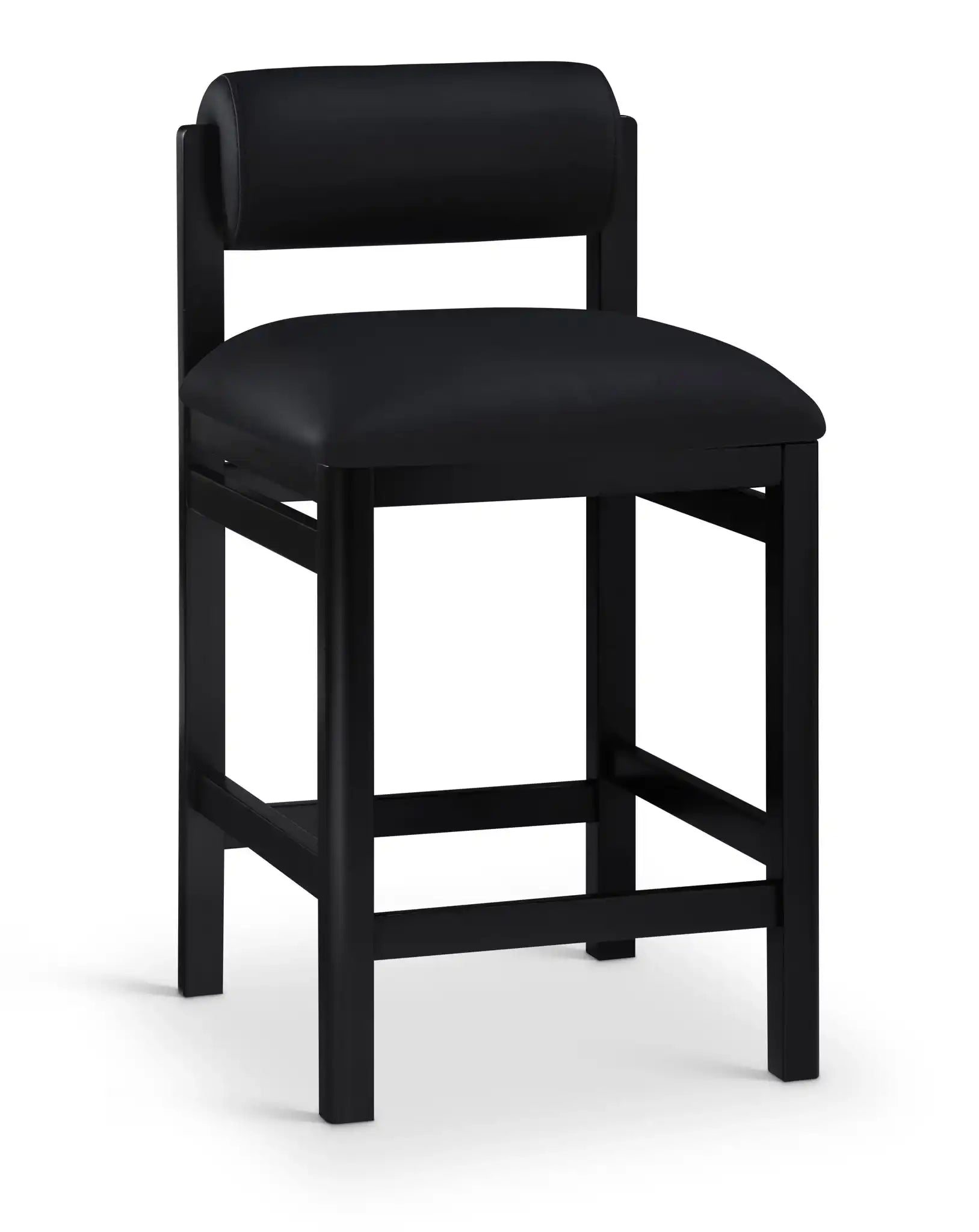 Roundhill - Faux Leather Counter Stool - Black Frame - Best Buy Furniture
