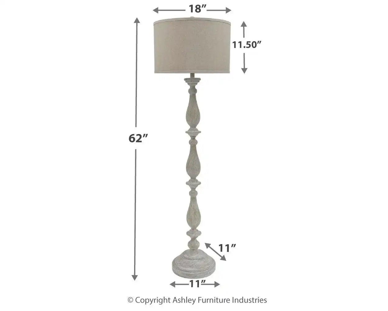 Bernadate - Poly Floor Lamp - Whitewash - Best Buy Furniture