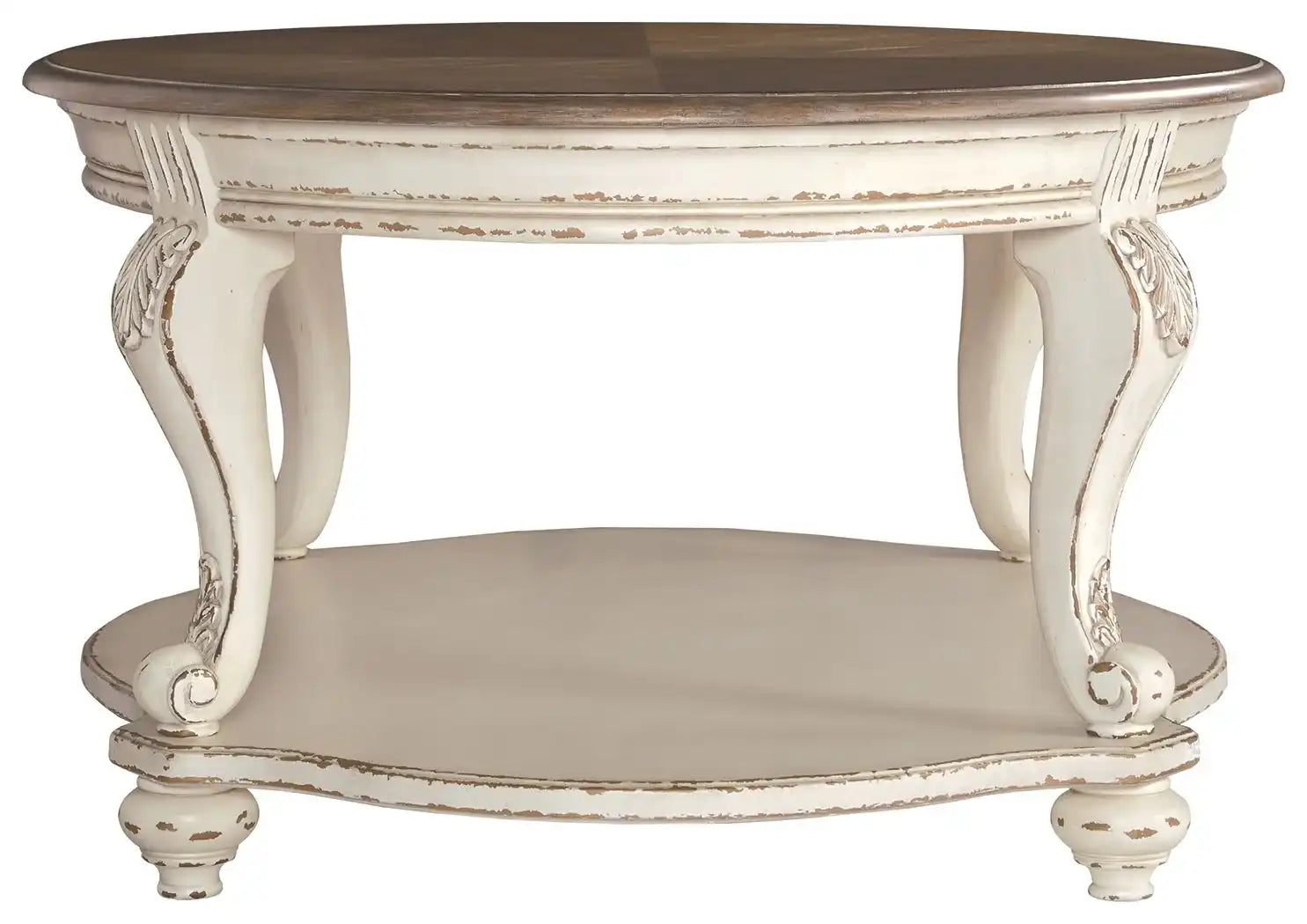 Realyn - Oval Cocktail Table - White / Brown - Best Buy Furniture