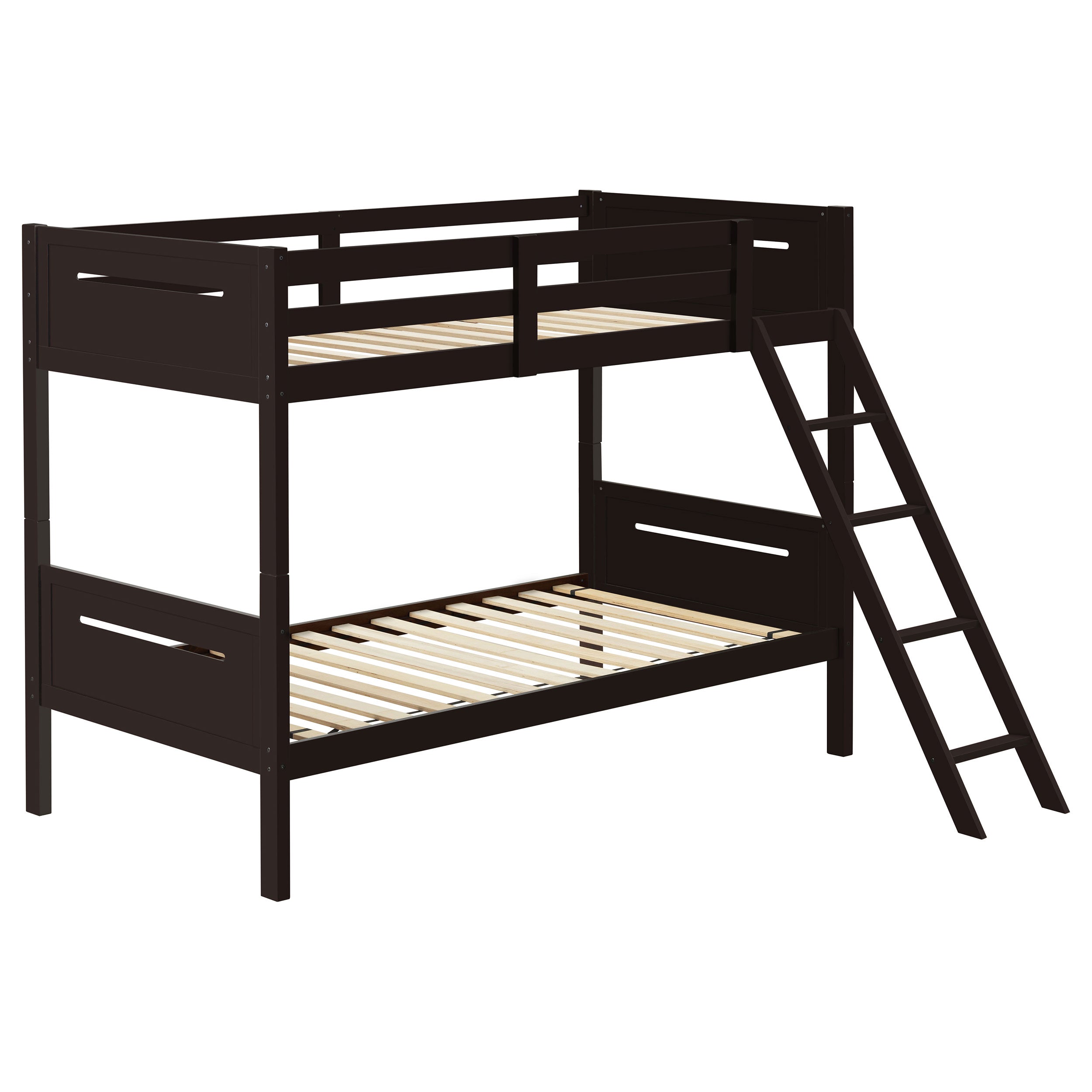 Littleton Wood Twin Over Twin Bunk Bed Espresso-CoasterEveryday