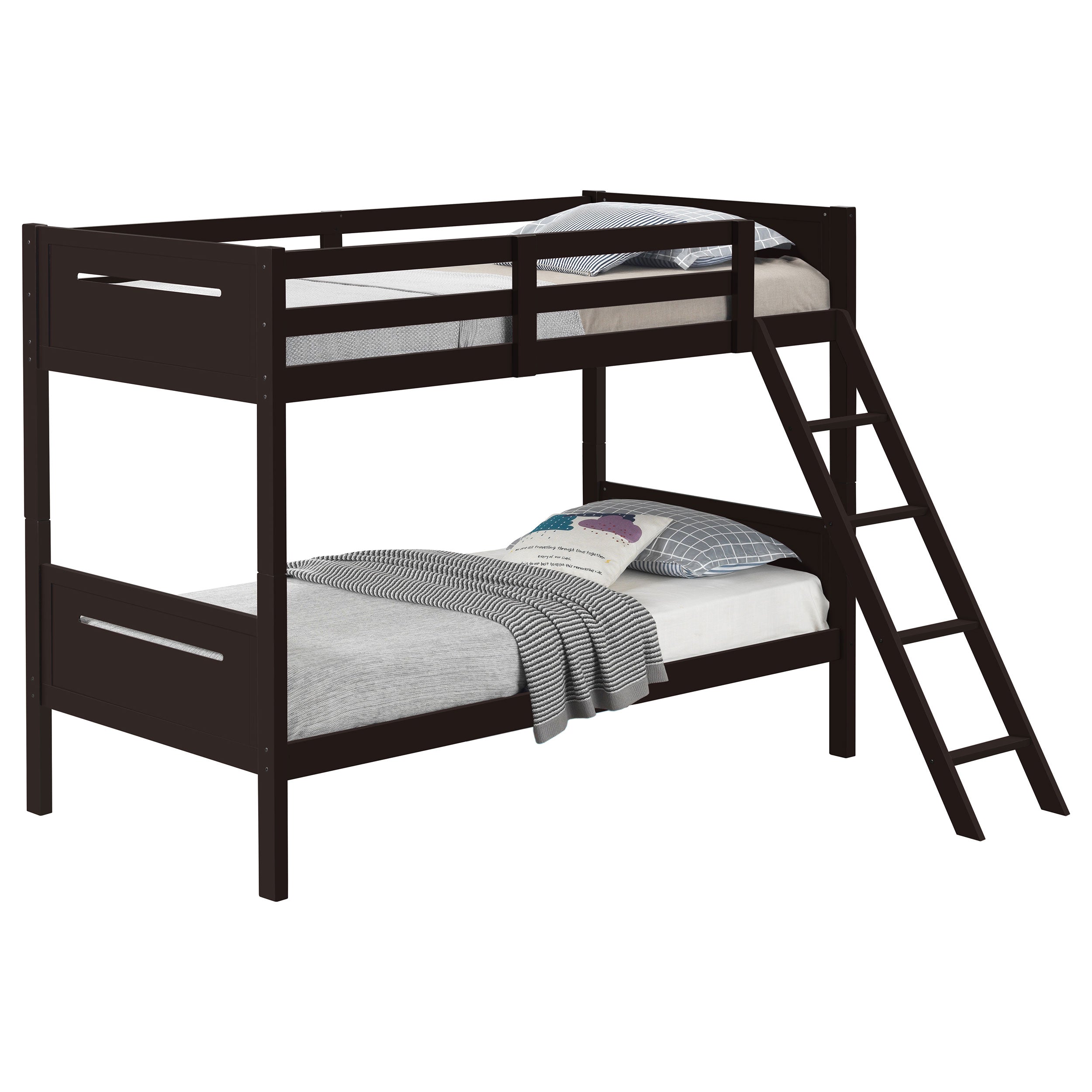 Littleton Wood Twin Over Twin Bunk Bed Espresso-CoasterEveryday