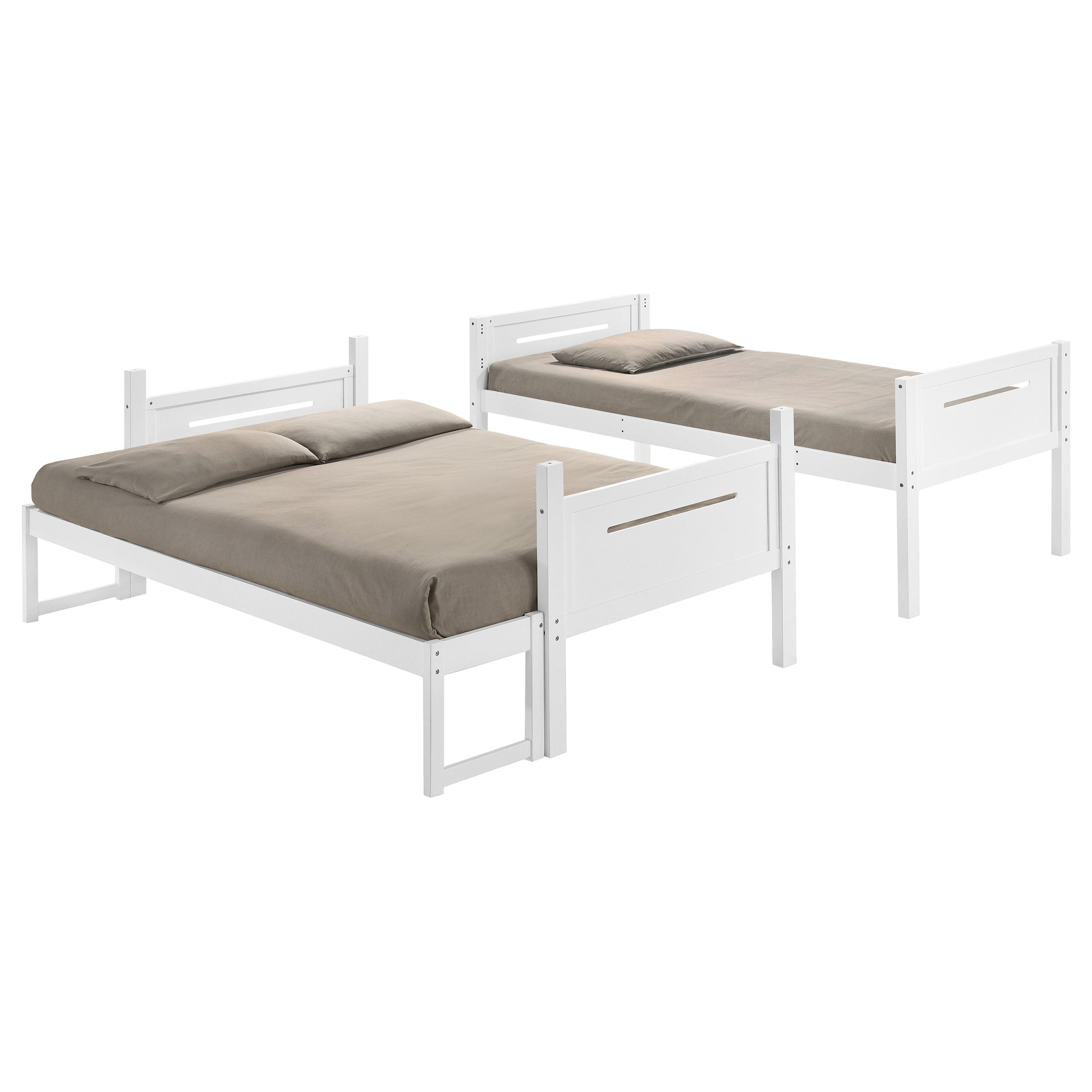 Littleton Wood Twin Over Full Bunk Bed White-CoasterEveryday