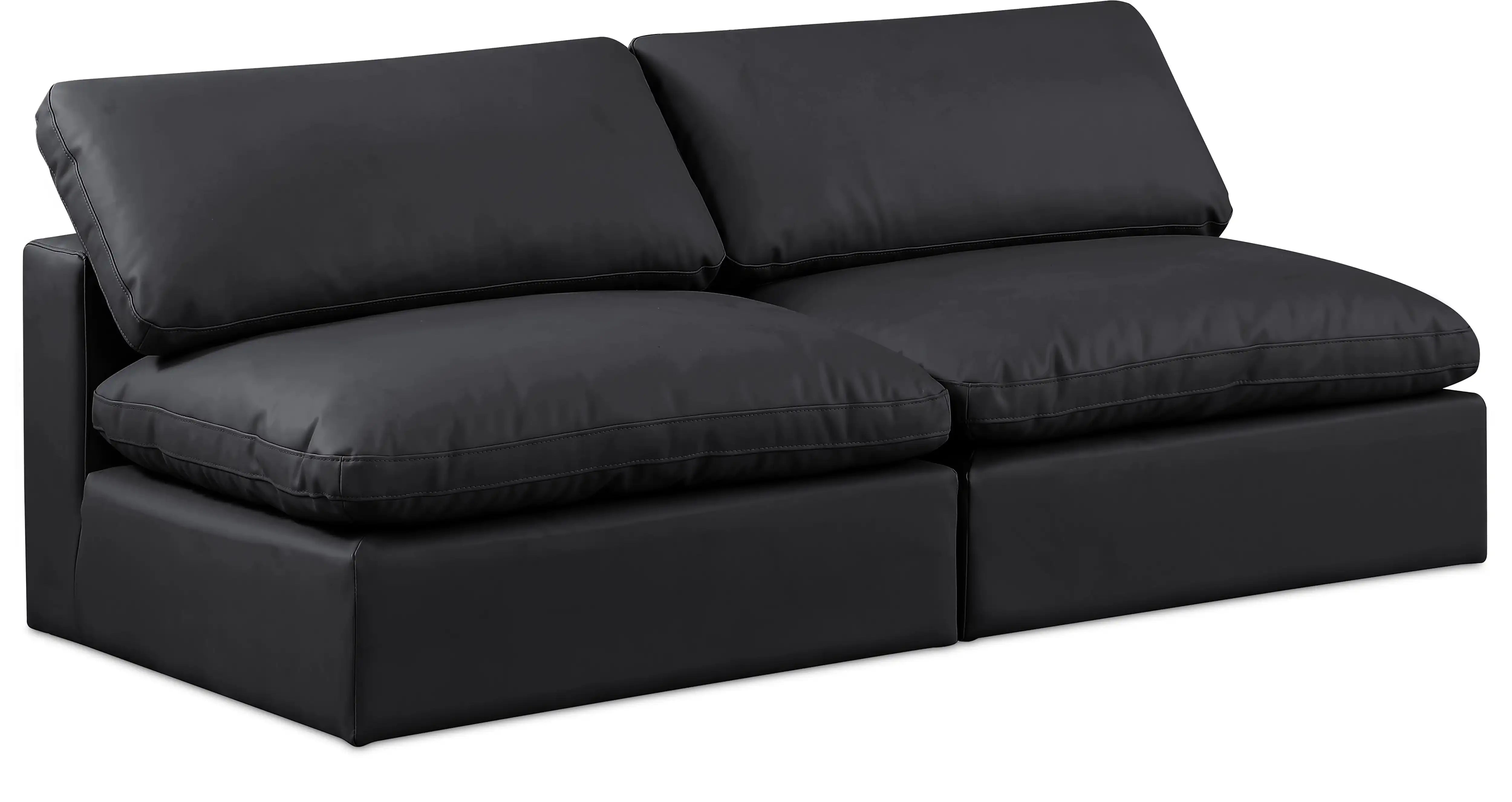 Comfy - Faux Leather Modular Armless Sofa 2 Seats - Best Buy Furniture