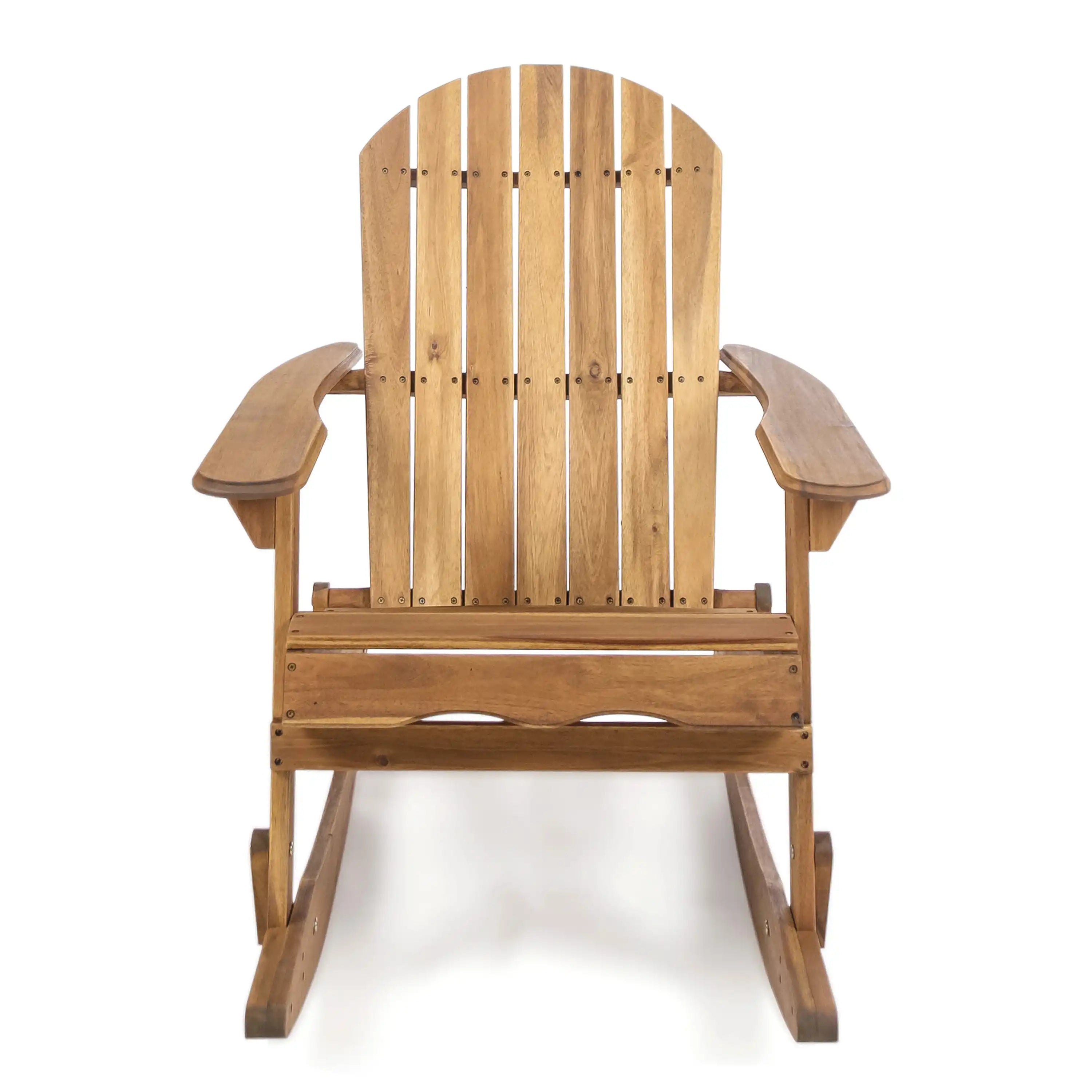 Outdoor Adirondack Rocking Chair with Hand Crafted Details, Natural - Best Buy Furniture