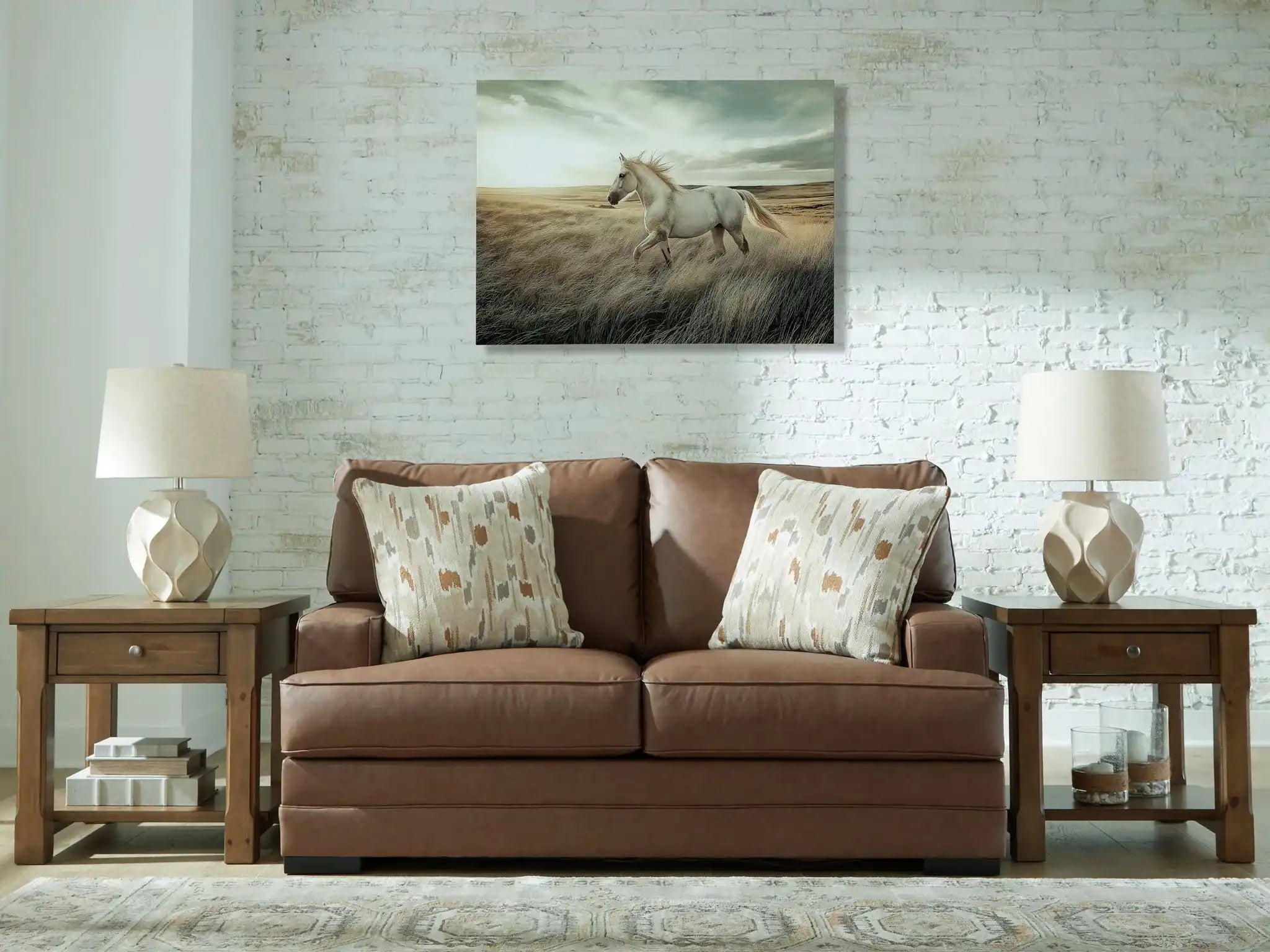 VillaCourt - Loveseat - Caramel - Best Buy Furniture