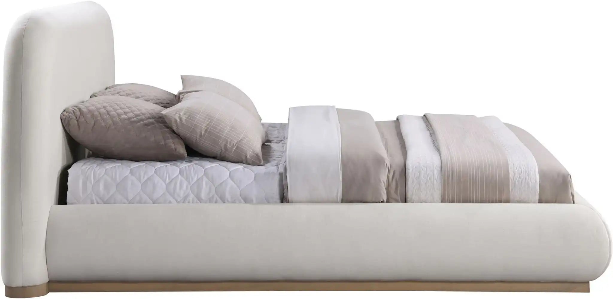 Vaughn - Linen Bed With Natural Base